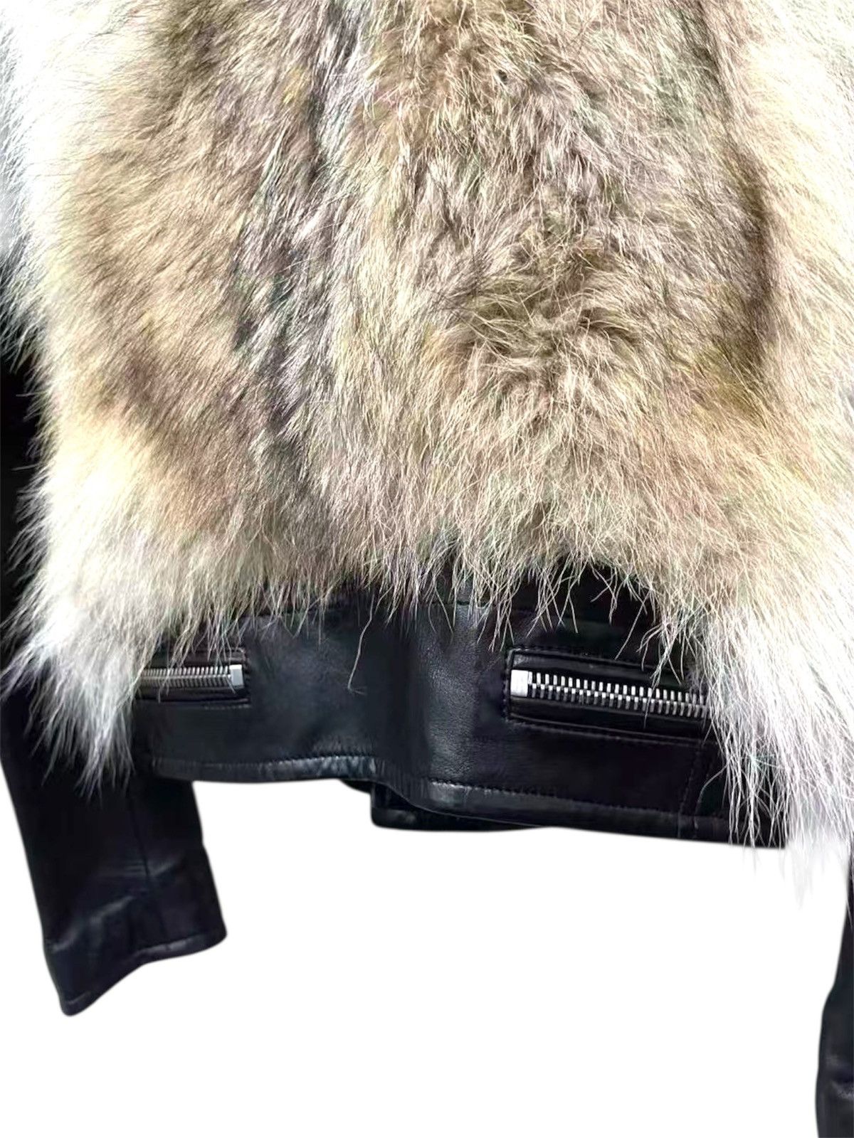 Saint Laurent Paris Saint Laurent Leather Biker Jacket 34 Coyote Fur Size XS / US 0-2 / IT 36-38 - 4 Thumbnail