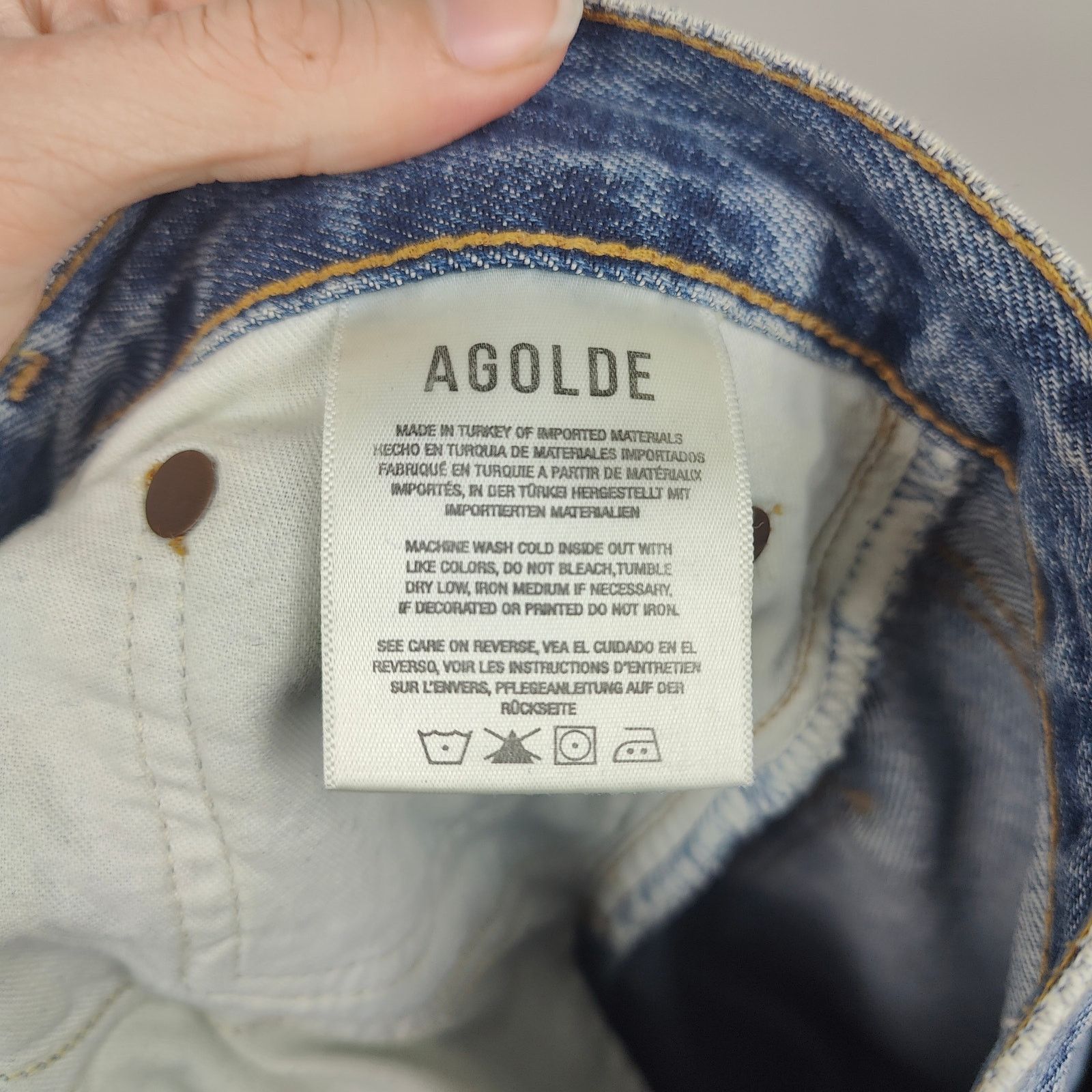 Agolde Agolde Lana Straight Jeans Womens 25 Backdrop Knee Rips Size 25" / US 0 / IT 36 - 7 Thumbnail