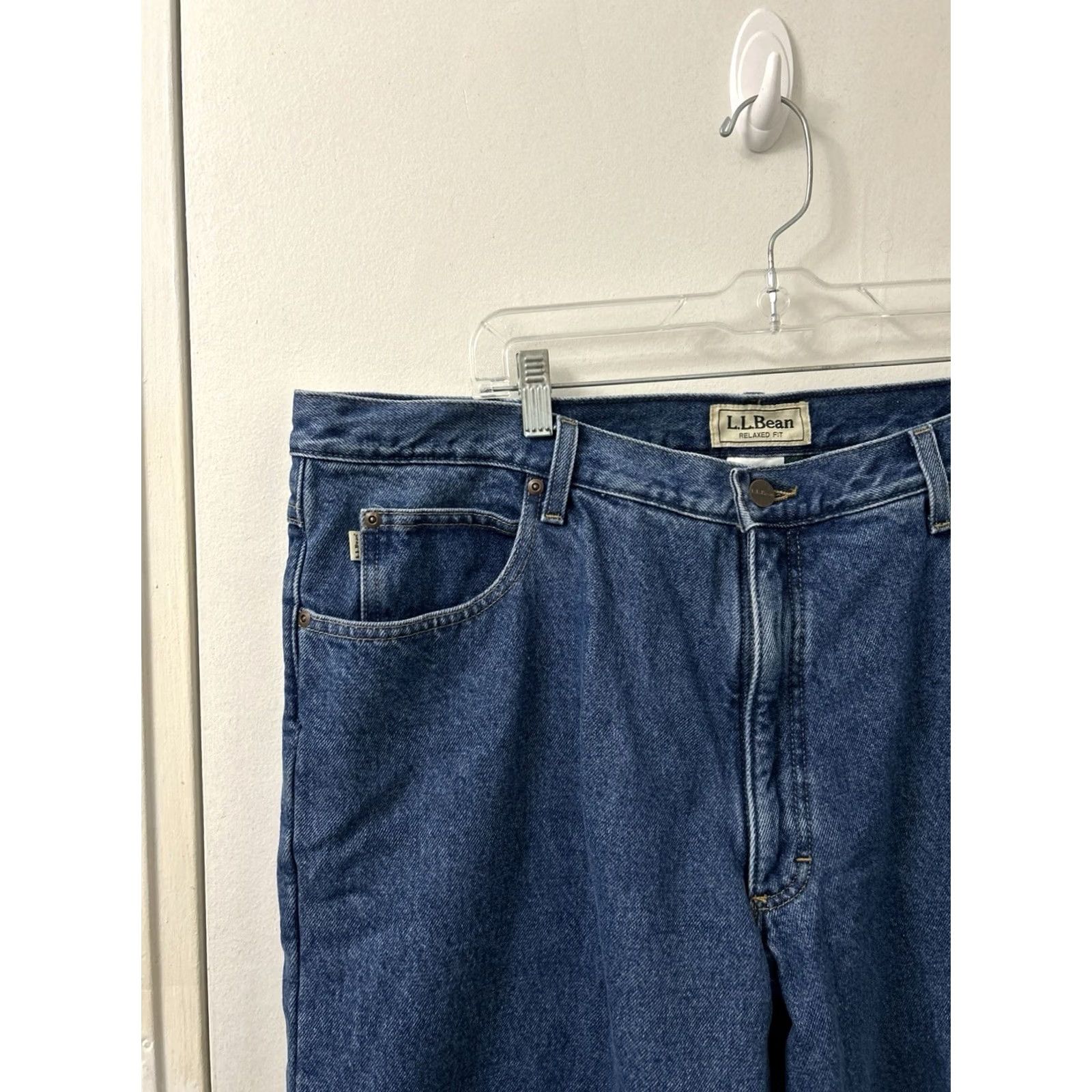 Doublet VINTAGE LL Bean Jeans Men 42x34 Blue Relaxed Fit Fleece Lined Denim 162344 Men’s Regular 34 Inseam Winter Size US 42 / EU 58 - 4 Thumbnail