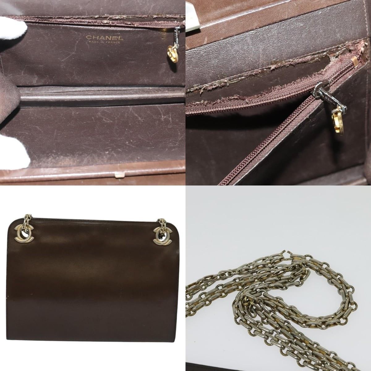 Chanel Chanel Chain Handbag Leather Brown Gold CC Size ONE SIZE - 5 Thumbnail