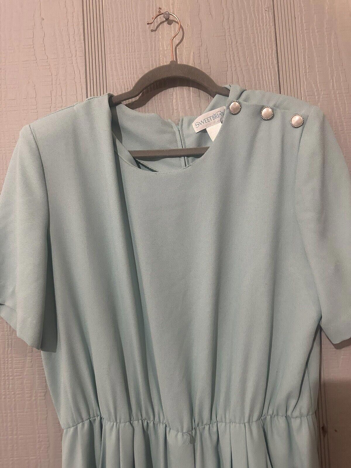 Designer Sweetbriar Dress Size 16 Vintage 80s Blue Size XXL / US 16-18 / IT 52-54 - 2 Thumbnail