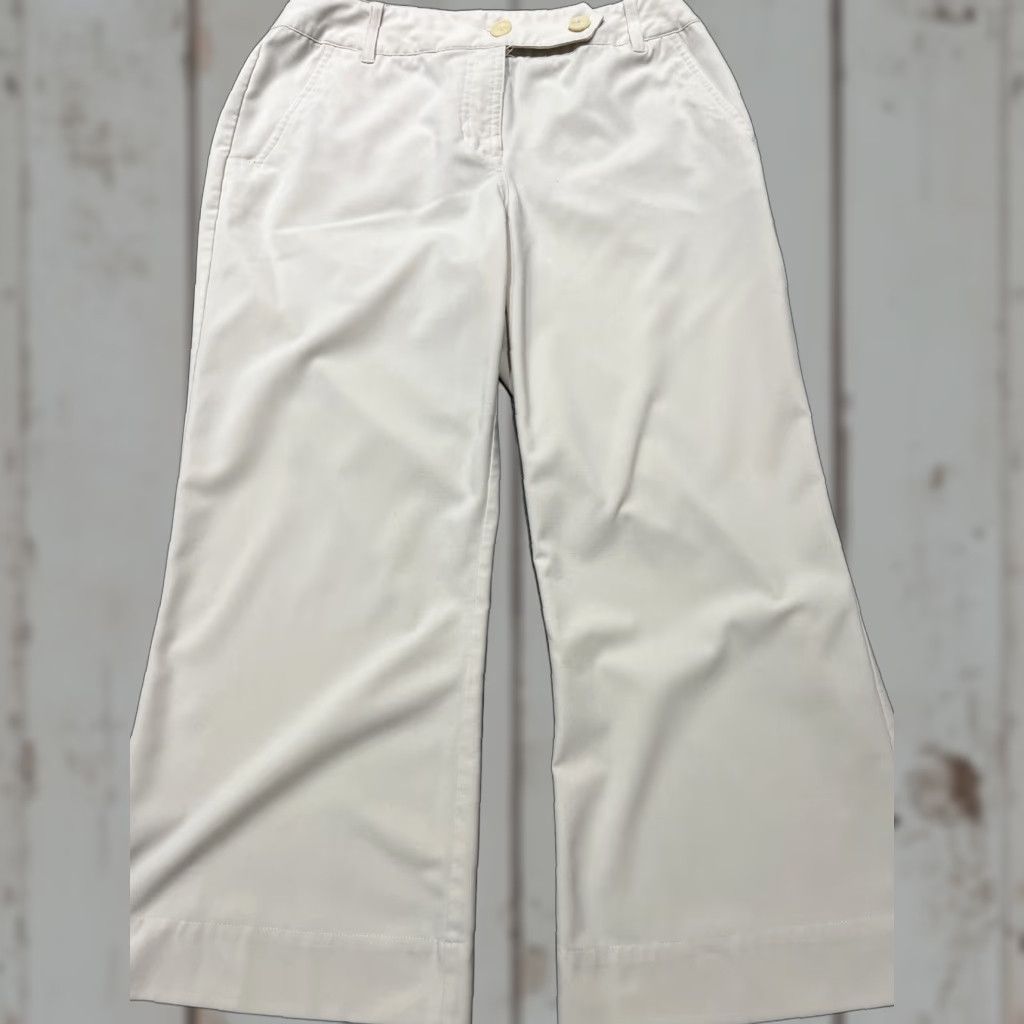 Worthington Worthington Womens Dress Pants Beige Flat Front Straight Leg Stretch Size 6 Regular Inseam 29in Pants Women Size 28" / US 6 / IT 42 - 1 Thumbnail