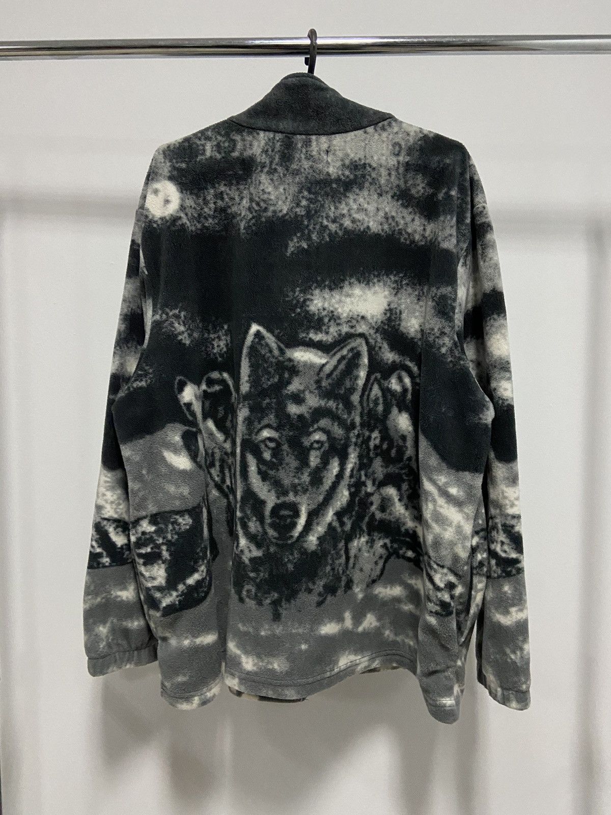 Japanese Brand × Vintage Wolves 🐺 Fleece Jacket Warm Vintage Zip Overprint Size US XL / EU 56 / 4 - 3 Thumbnail