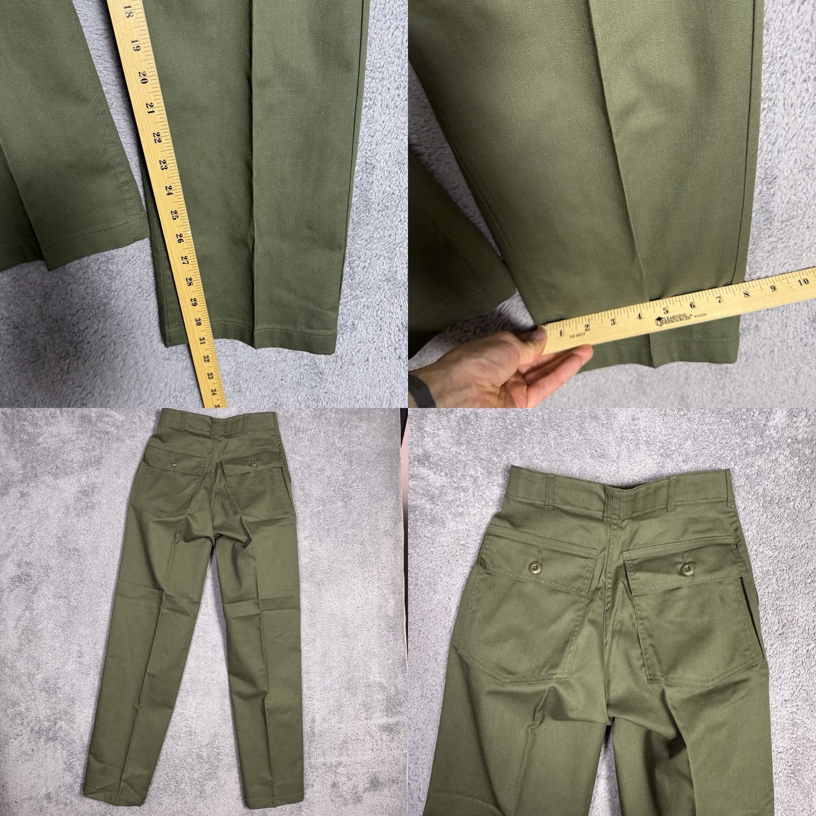 Vintage VINTAGE Unbranded Mens Trousers Utility Durable Press OG-507 26x31 Green Cotton Blend Fabric Canvas 80s Army USA Chino Straight Pants Mens Size US 26 / EU 42 - 8 Thumbnail