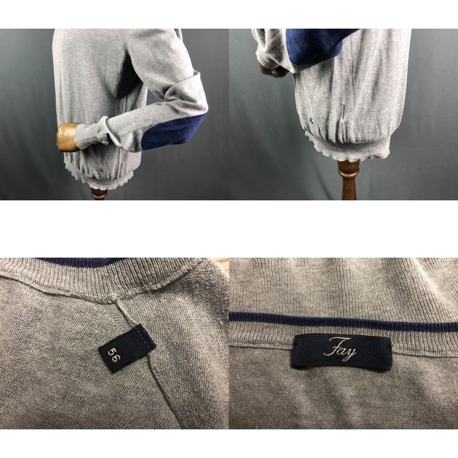 Fay Fay Sweatshirt Men Size 56 Cotton Gray Jersey Ribbed Crewneck Long Sleeve Pullover Size US XL / EU 56 / 4 - 8 Thumbnail