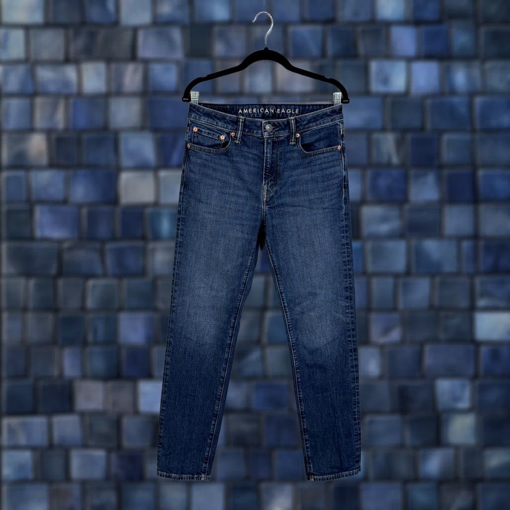 American Eagle Outfitters American Eagle Outfitters Jeans Mens Slim Straight AirFlex Blue Med Wash 30x30 inseam 30” Denim Cotton Poly Stretch Logo Size US 30 / EU 46 - 1 Thumbnail