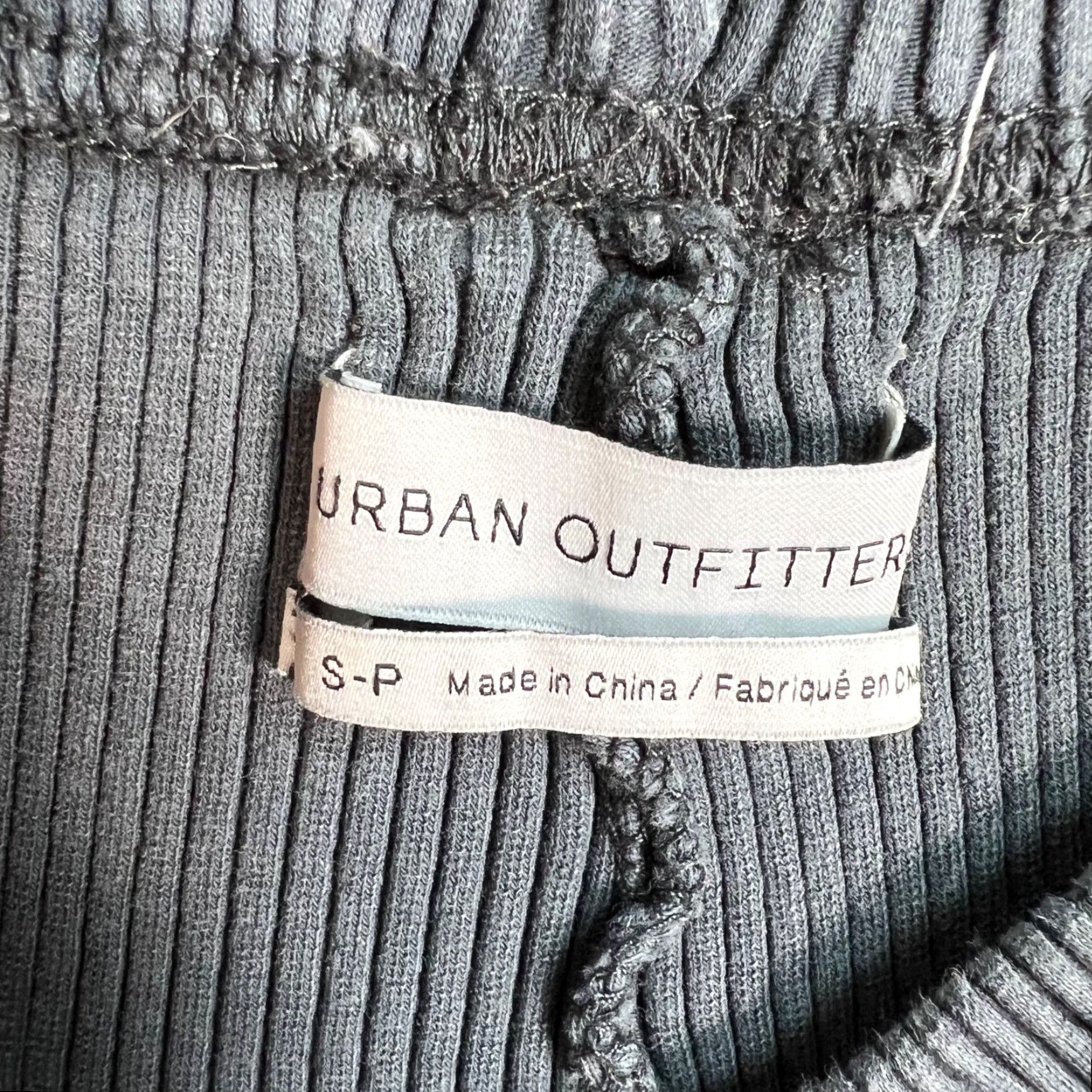 Urban Outfitters VINTAGE Urban Outfitters Womens Small Ribbed Gray Flared Leggings Cotton Blend Stretchy Size 28" / US 6 / IT 42 - 3 Thumbnail