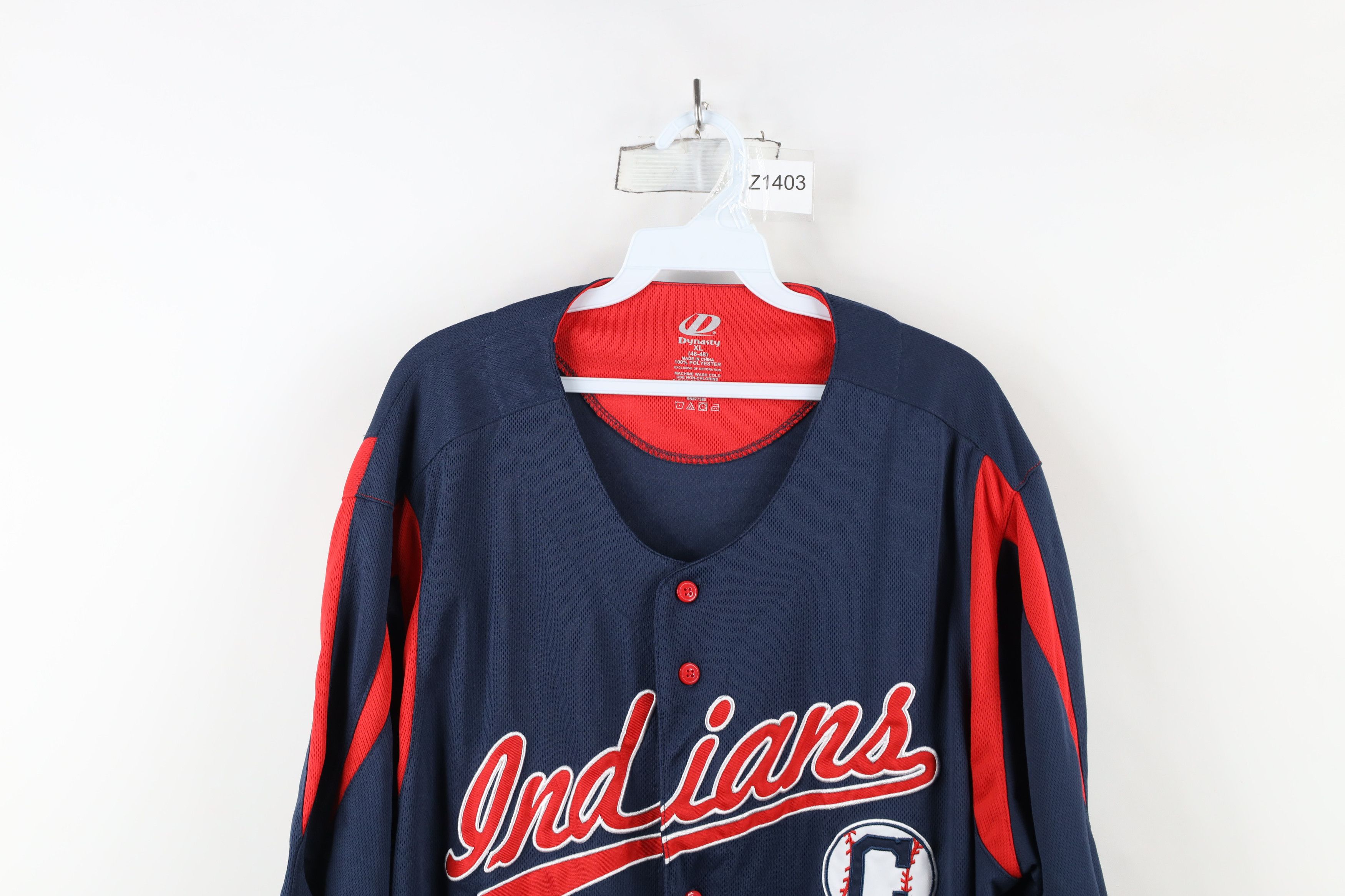 Vintage Vintage Spell Script Cleveland Indians Baseball Jersey Blue Size XL / US 12-14 / IT 48-50 - 2 Thumbnail