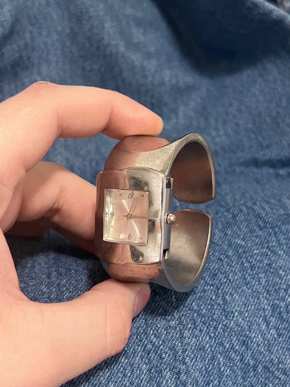 Japanese Brand × Jewelry × Vintage Japan Stylish Full Chrome Chunky Watch Bracelet Futuristic Size ONE SIZE - 1 Thumbnail
