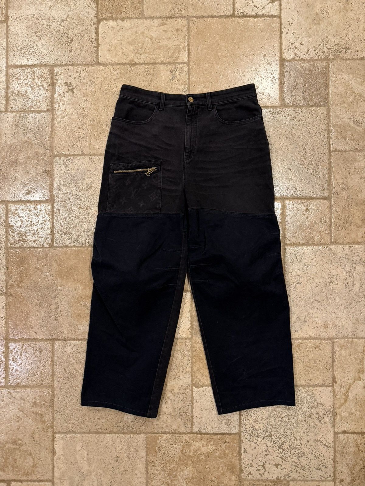 Louis Vuitton Louis Vuitton Denim Workwear Monogram Print Pocket Trousers Size US 33 - 15 Thumbnail