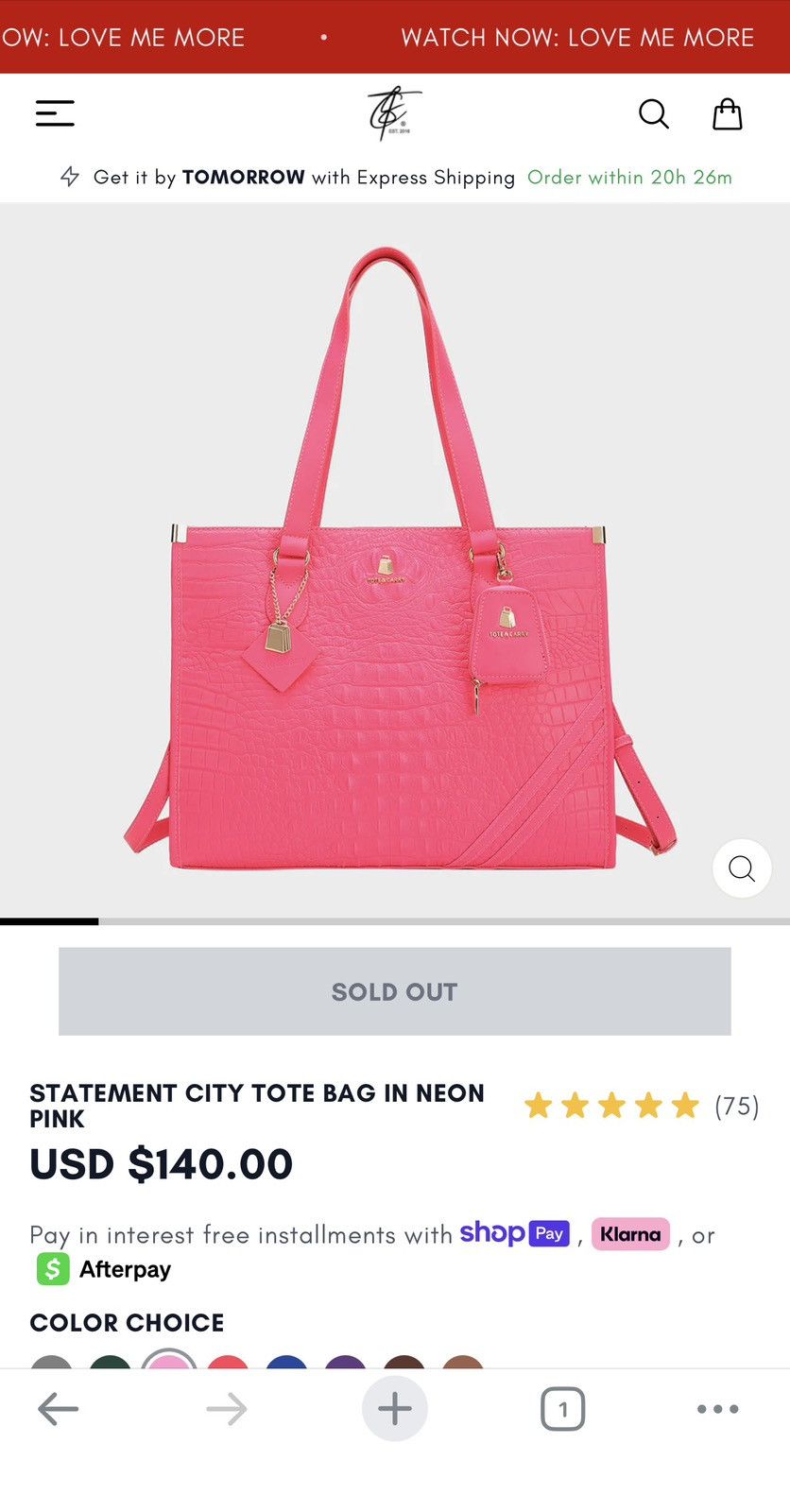Other Neon pink Tote & Carry Size ONE SIZE - 3 Thumbnail