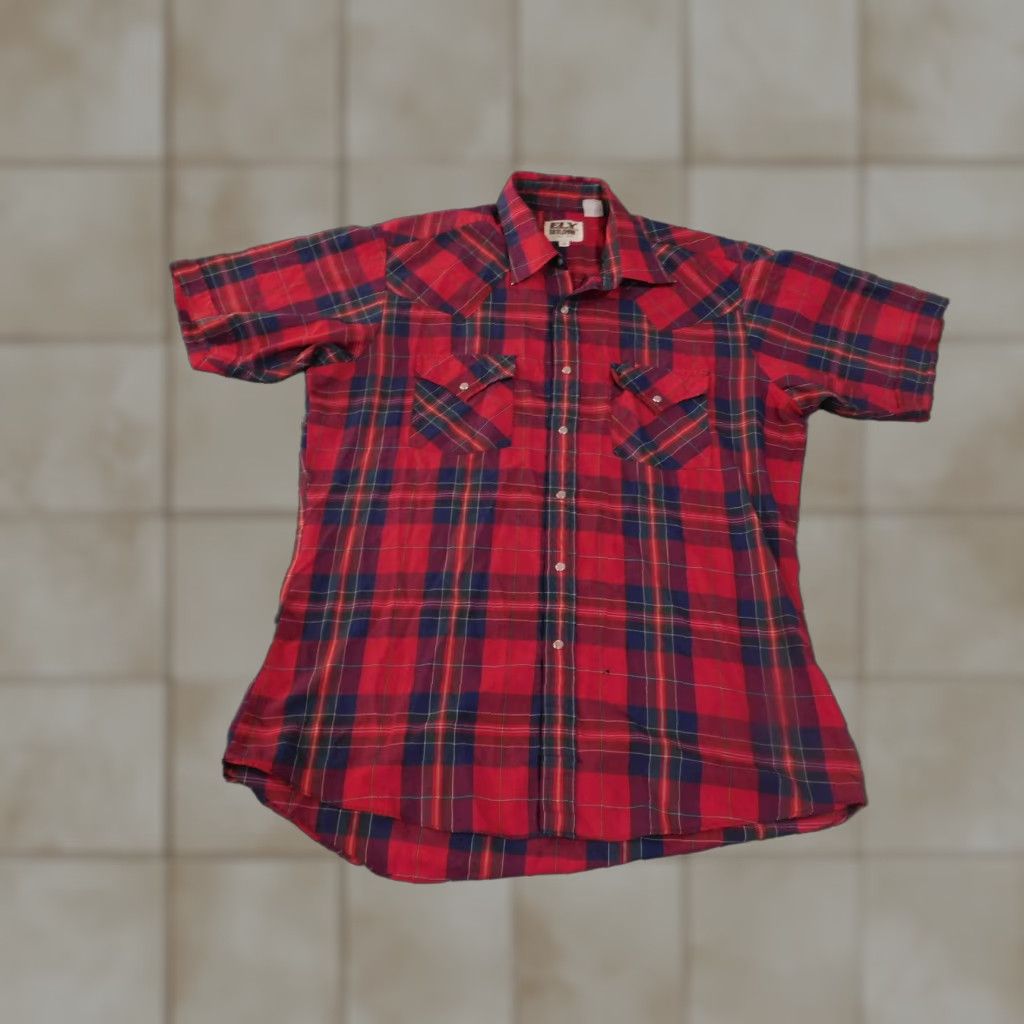 Vintage VINTAGE Ely Cattleman Shirt Mens M Red Blue Plaid Western Pearl Snap 80s Size US M / EU 48-50 / 2 - 1 Thumbnail
