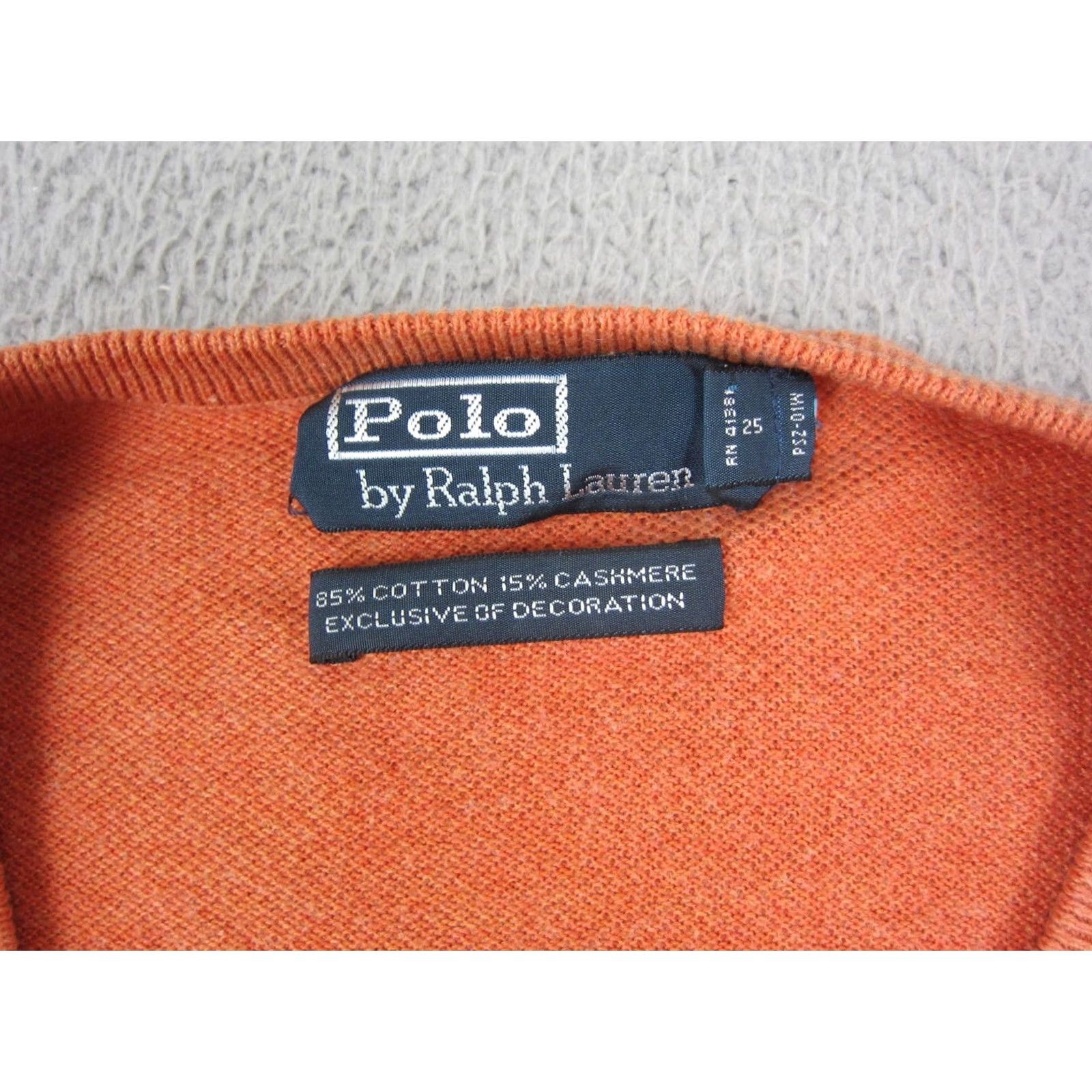 Polo Ralph Lauren Polo Ralph Lauren Sweater Mens L Orange Cotton Cashmere Pullover Knit Mock Neck Logo Pullover Knit Vintage: No Regular Fit Winter Casual Mens Size US L / EU 52-54 / 3 - 4 Thumbnail