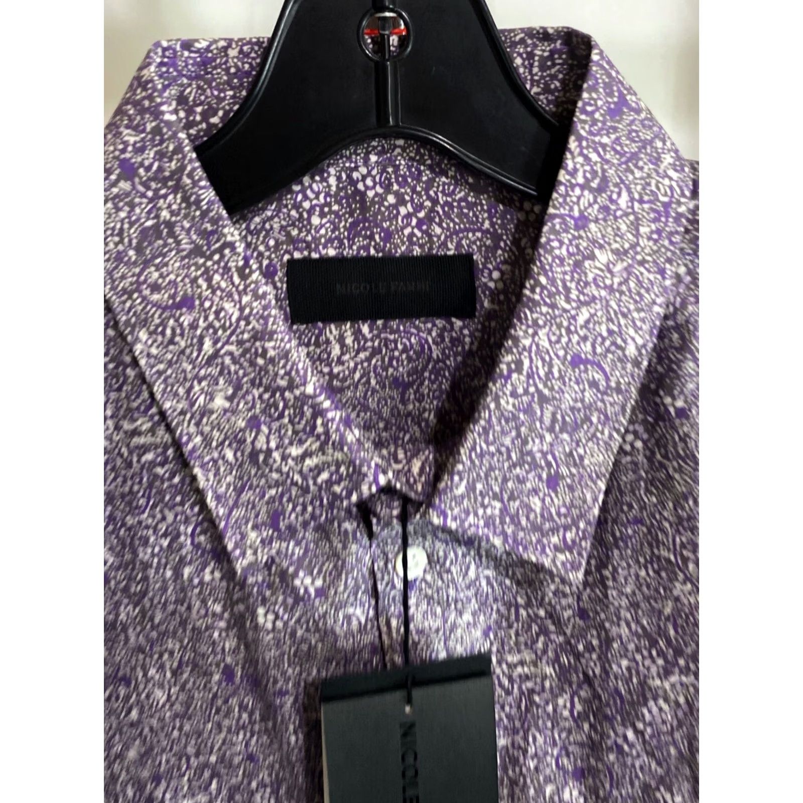 Nicole Farhi Nicole Farhi Shirt XL Long Sleeve Plum Floral NWT Mens 17.5 x 35/36 Extra Large Button-Up Size US XL / EU 56 / 4 - 7 Thumbnail