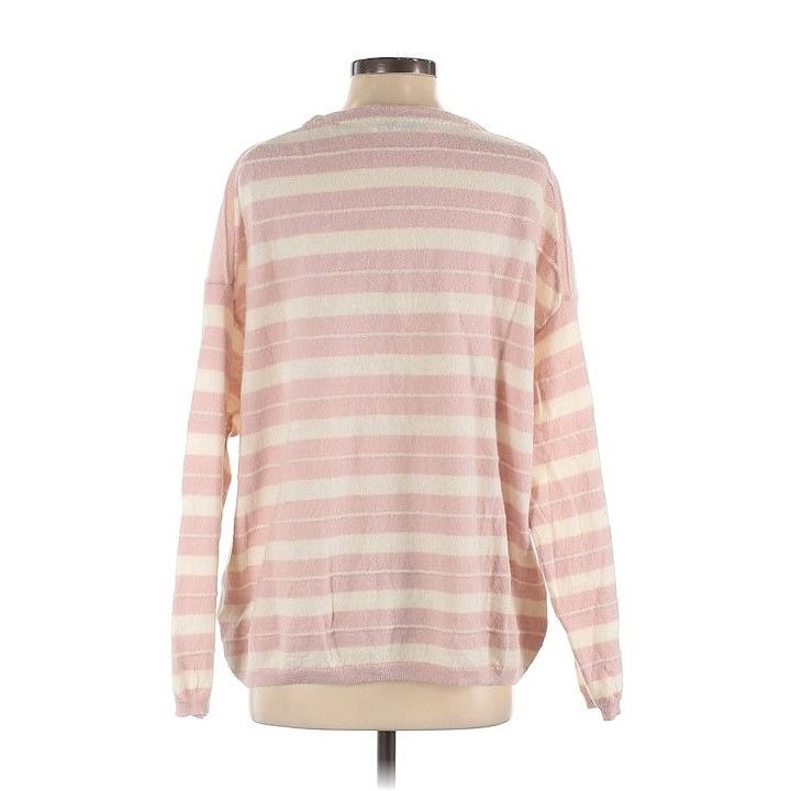 Allsaints All Saints Wool Alpaca Oversized Pullover Sweater Pink White Size S / US 4 / IT 40 - 3 Thumbnail