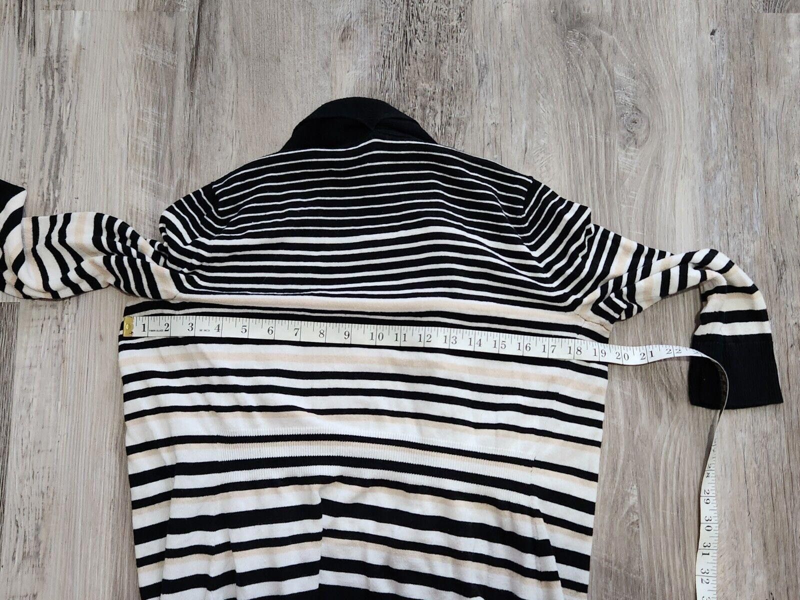 Designer White House Black Market Sweater Small Striped Blsck White Size S / US 4 / IT 40 - 5 Thumbnail