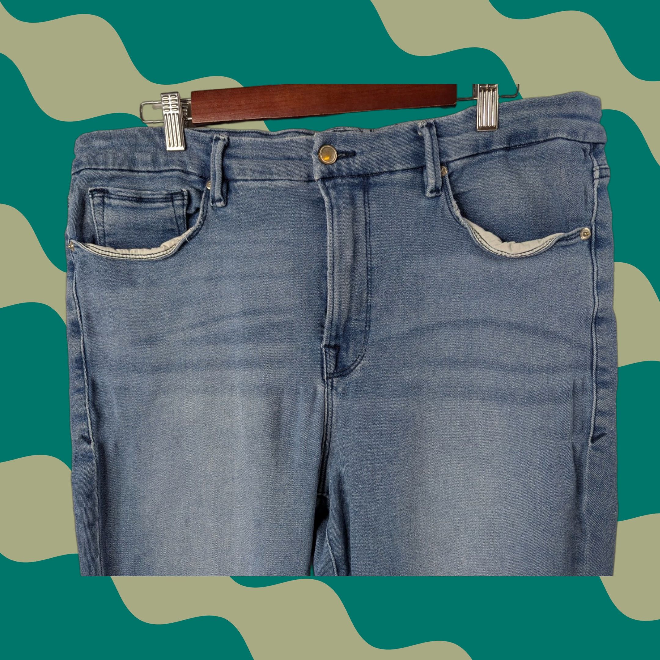 Good American GOOD American Good Straight Jeans Size 16 Women's High Rise Size 38" / US 16 / IT 52 - 1 Thumbnail