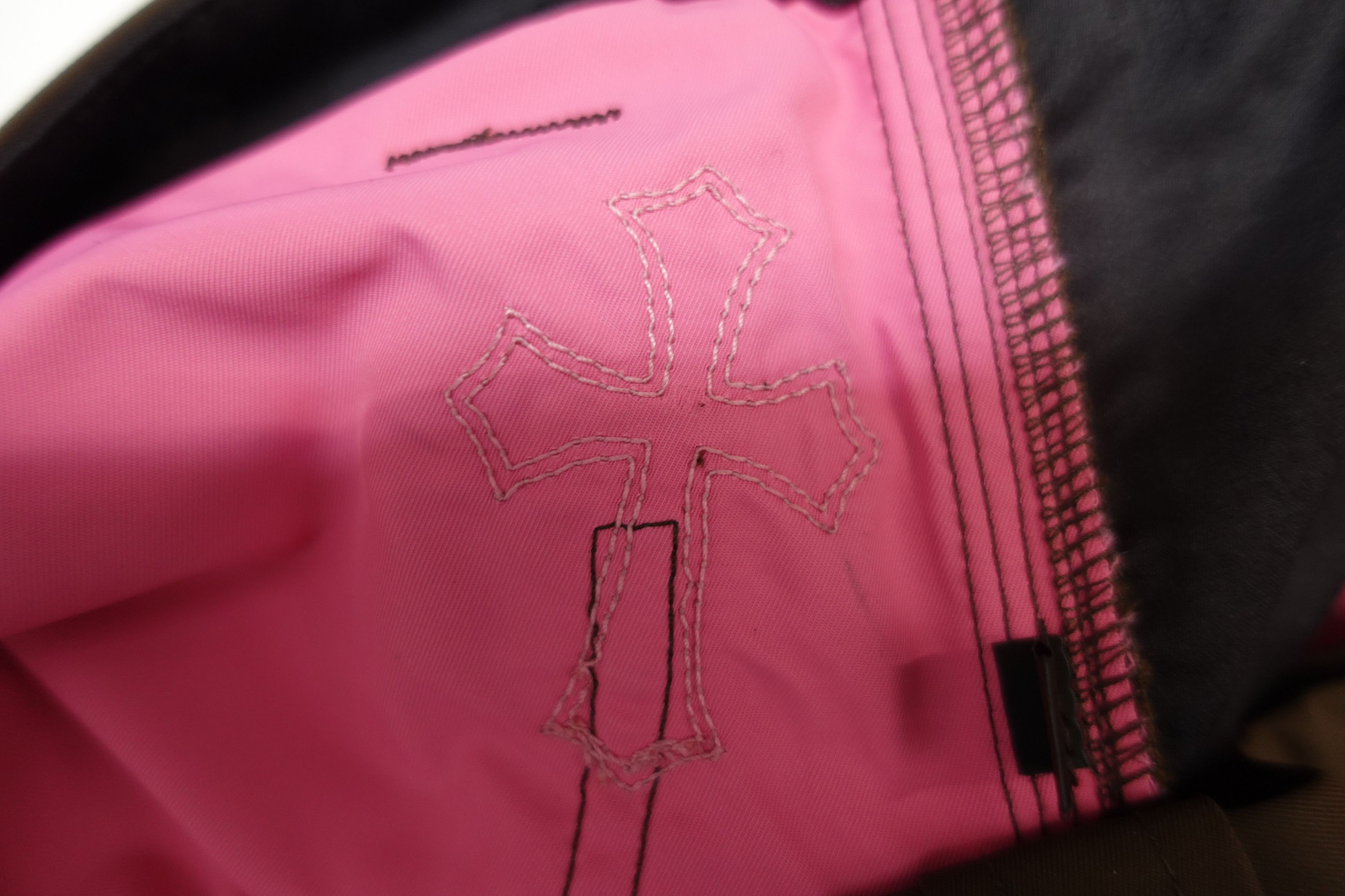 Chrome Hearts Chrome Hearts Leather Knee Nylon Shorts in Brown / Pink Size US 33 - 13 Thumbnail