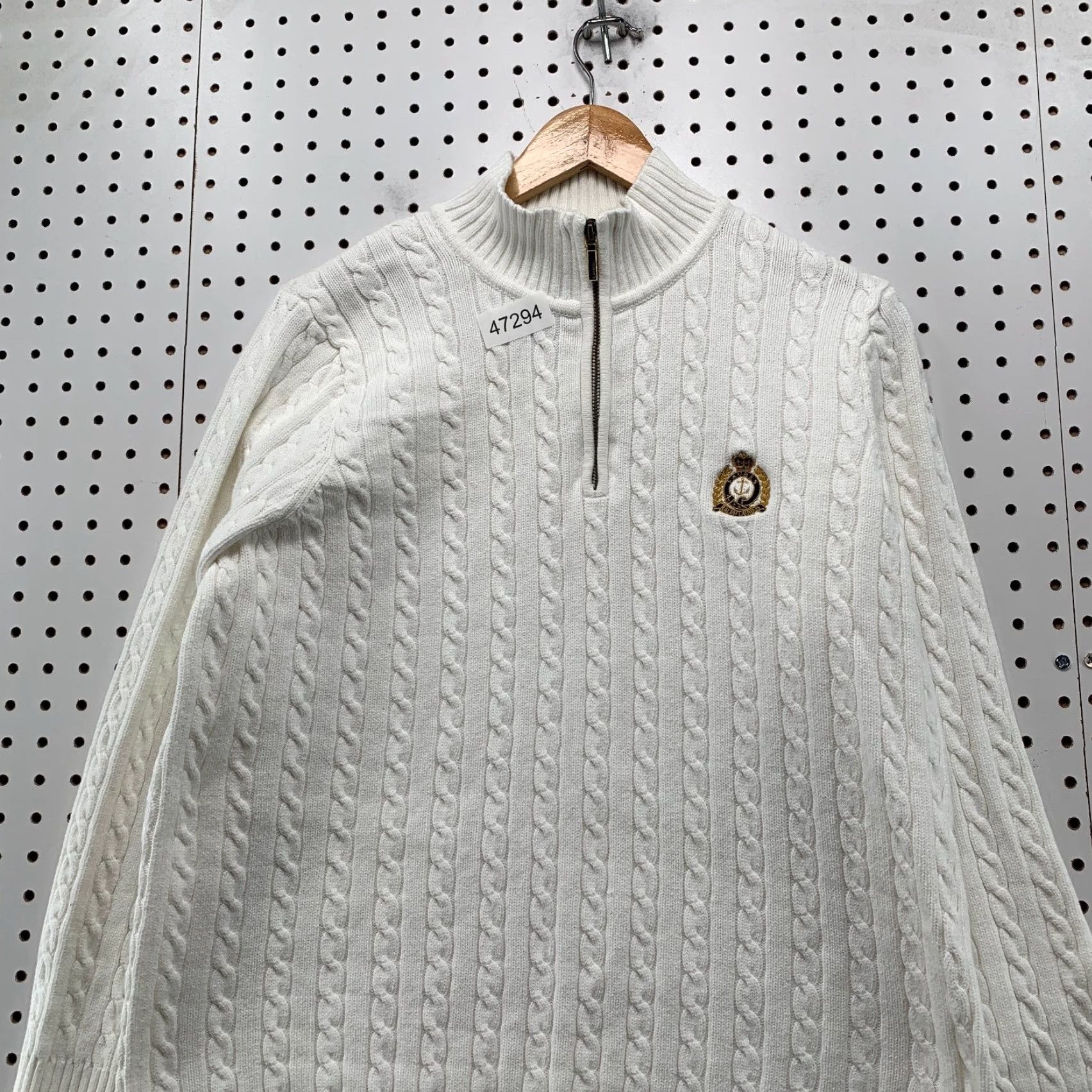 Ralph Lauren Lauren Ralph Lauren Sweater Womens Plus 1X White Cable Knit 1/4 Zip Pullover Size XL / US 12-14 / IT 48-50 - 4 Thumbnail