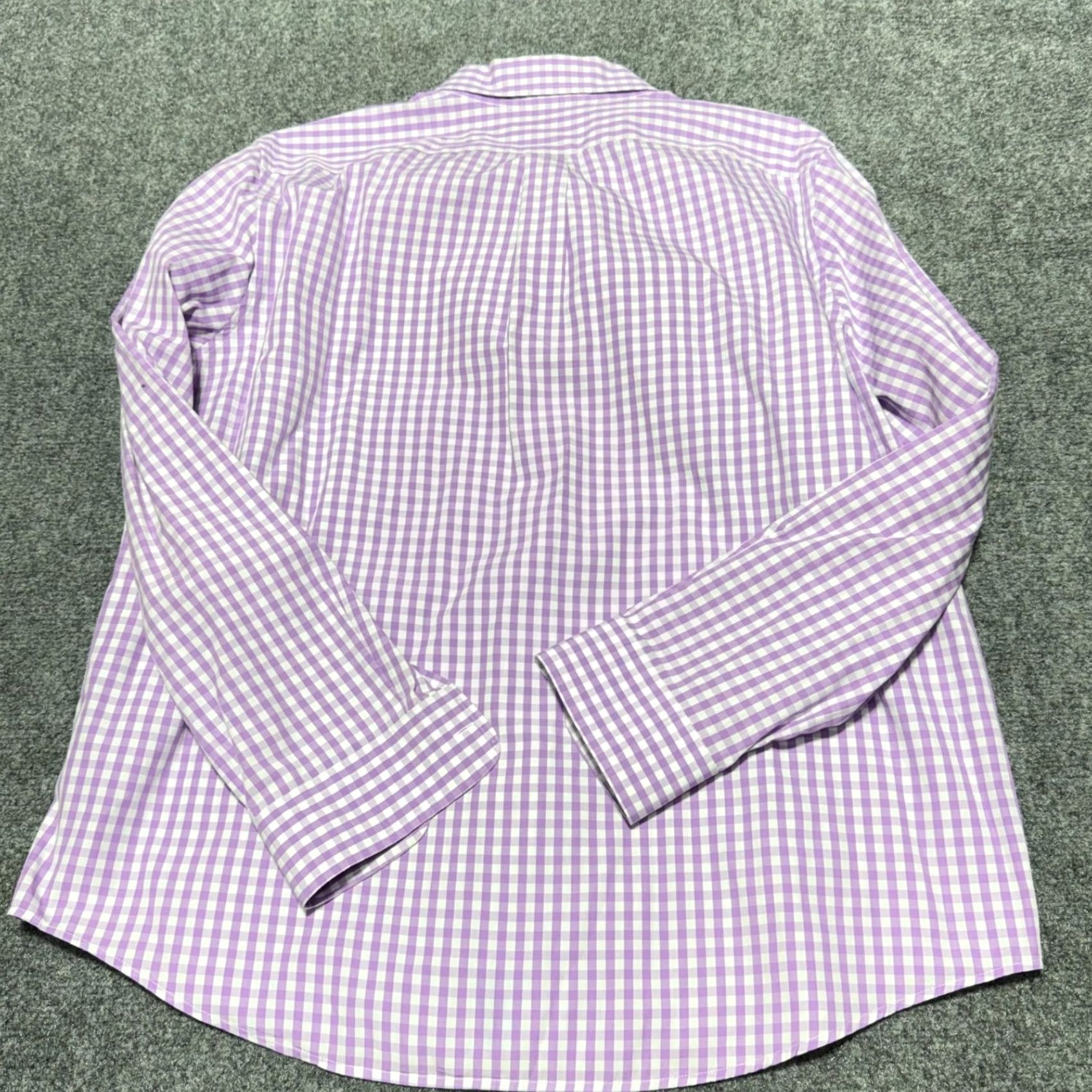 Vineyard Vines Vineyard Vines Slim Fit Whale Shirt Mens XL Purple White Gingham Check Button-Up Collared Long Sleeve Size US XL / EU 56 / 4 - 4 Thumbnail