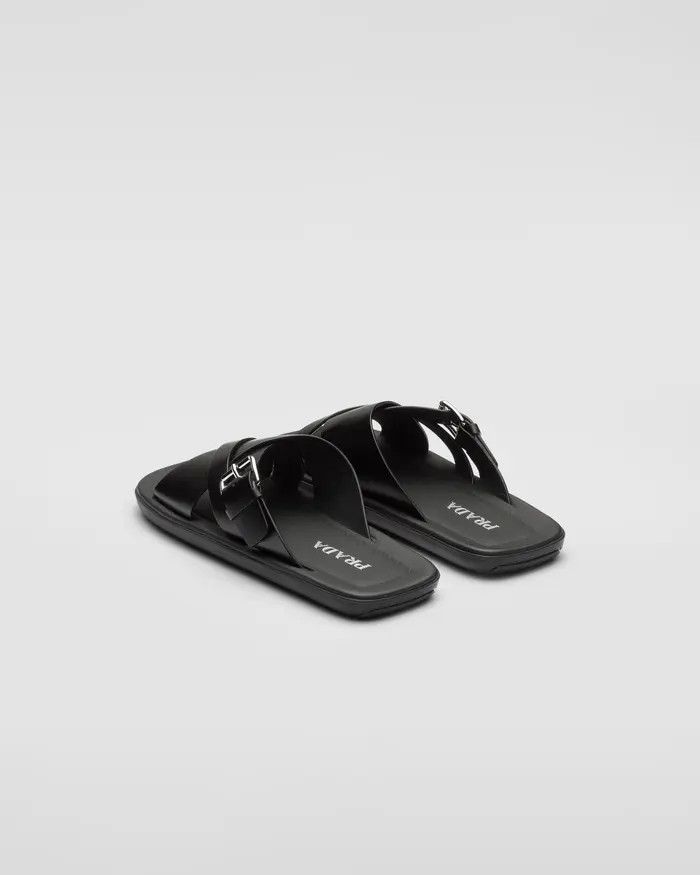 Prada o1mt1gz0526 Spazzolato Brushed Slides in Black Size US 10 / EU 43 - 5 Thumbnail