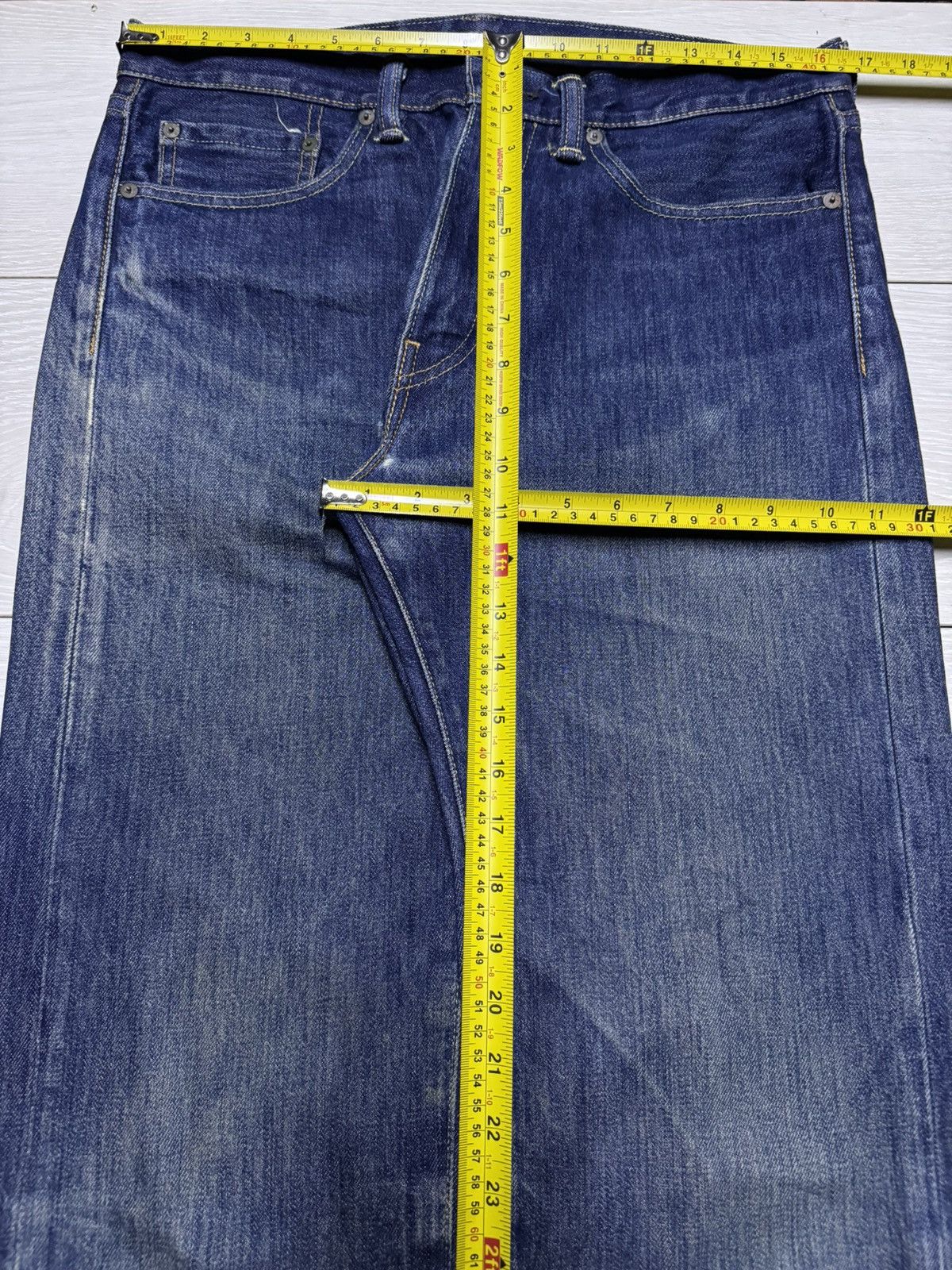 Levi's Vintage Levis 505 White Oak Cone Denim Blue Straight Jeans Size US 33 - 14 Thumbnail