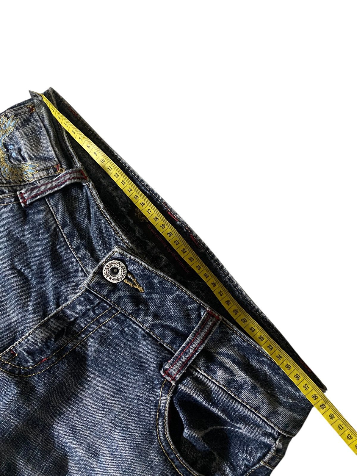 If Six Was Nine 2000's Oririn Wings Seawash Studded Flared Jeans Size US 28 / EU 44 - 8 Thumbnail