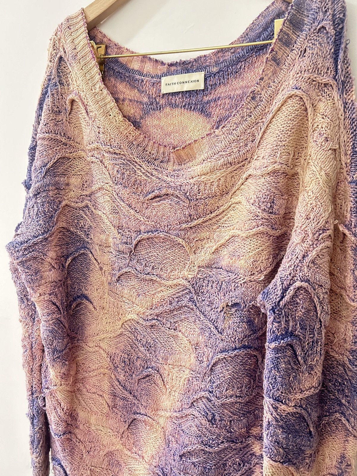 Faith Connexion Wide Neck Metallic Distressed Sweater Size US S / EU 44-46 / 1 - 2 Thumbnail