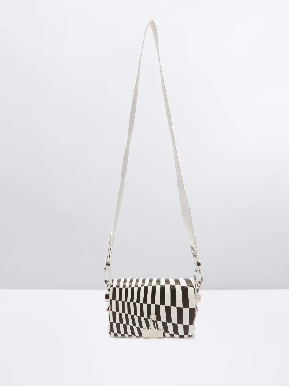 Off-White o1gr1nt0425 Size: OS / Lny Optical Mini Flap Bag White Black Size ONE SIZE - 1 Thumbnail