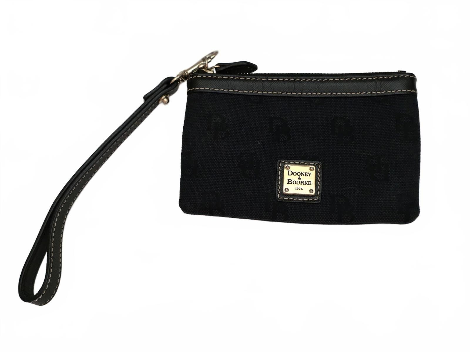 Dooney & Bourke Dooney & Bourke Signature Monogram Black Wristlet With Strap Size ONE SIZE - 1 Thumbnail