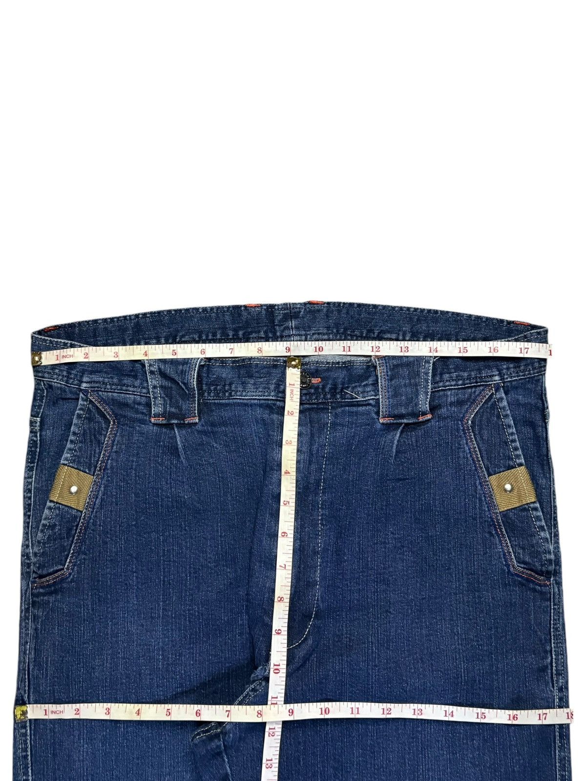 Japanese Brand Vintage Japanese Brand Blue Wash Embroidered Loose Jeans Size US 35 - 12 Thumbnail