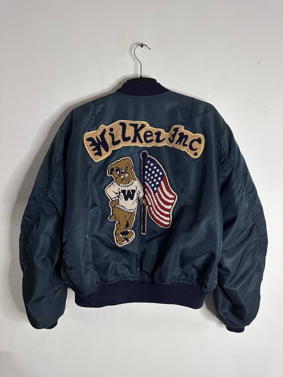 Other Vintage Wilker Industries MA-1 Bomber Jacket USA Patch Y2K Size US XL / EU 56 / 4 - 11 Thumbnail