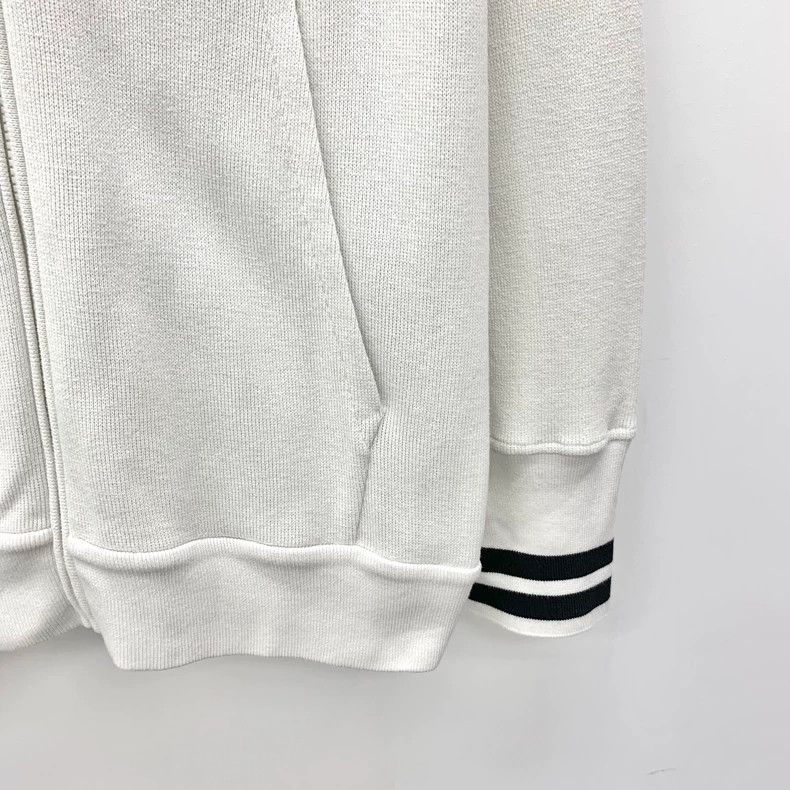 Loro Piana LORO PIANA White striped cotton hooded knitwear with draws Size XL / US 12-14 / IT 48-50 - 5 Thumbnail