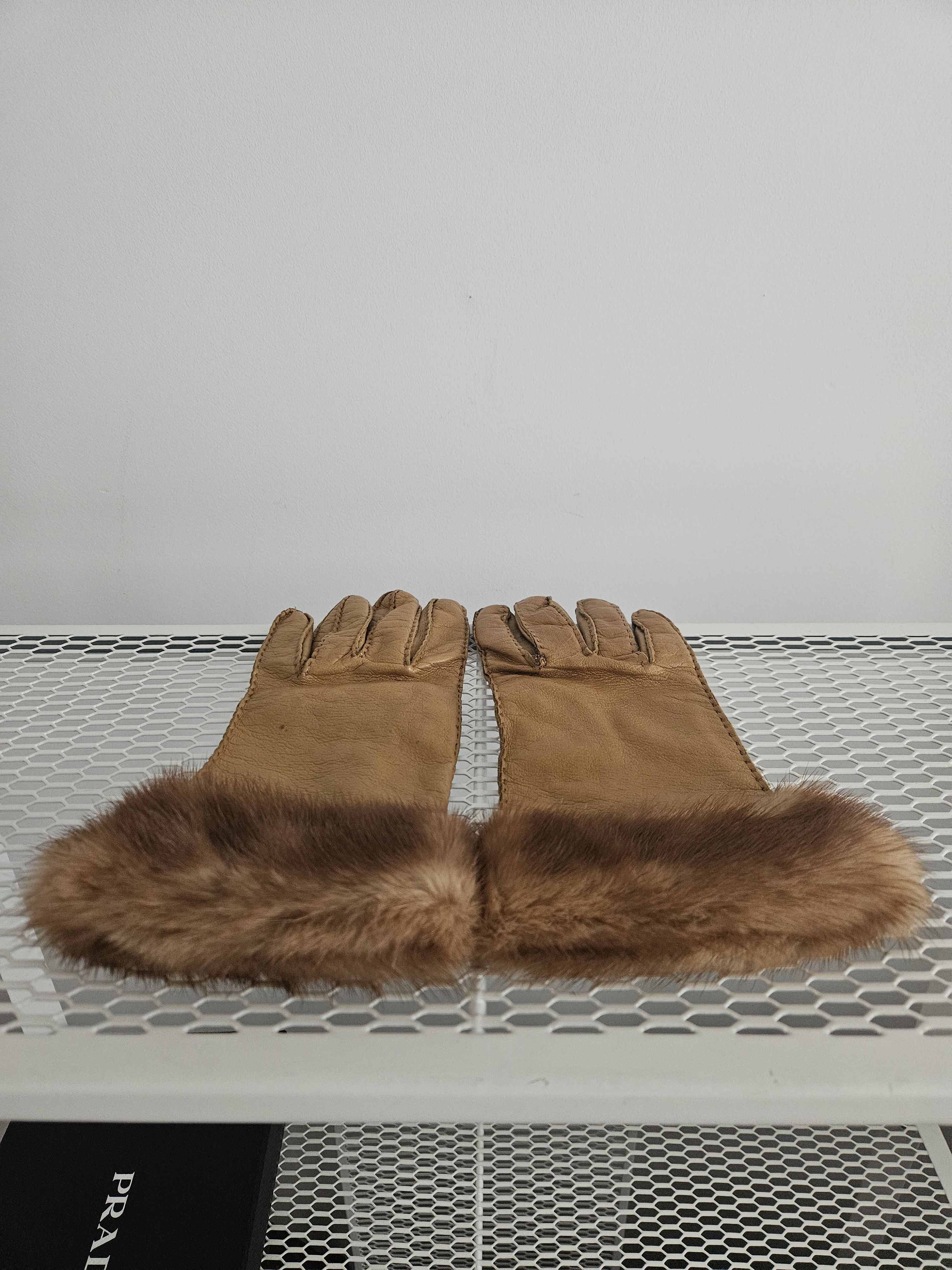 Prada Prada lambskin and mink fur gloves Size ONE SIZE - 3 Thumbnail
