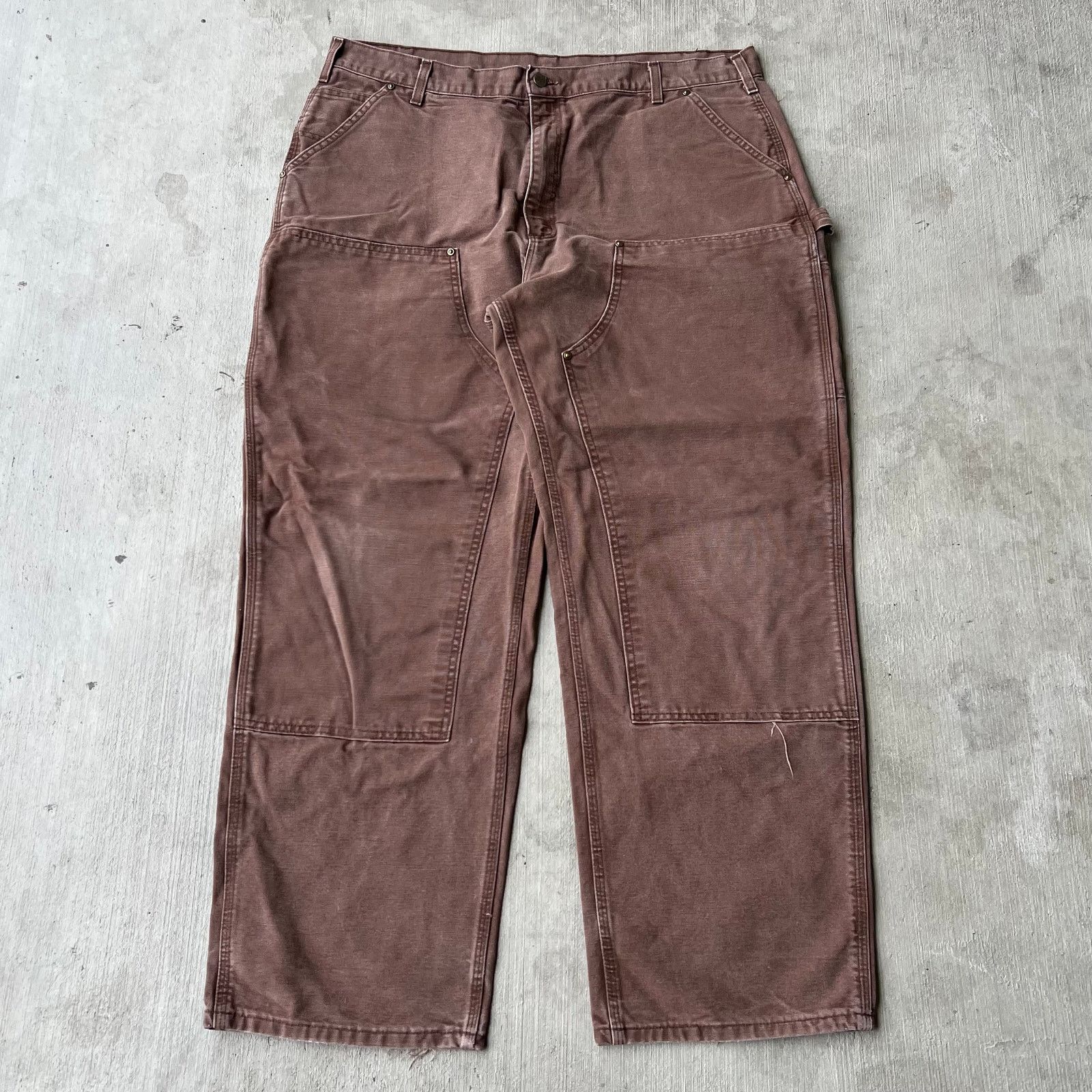 Carhartt × Vintage Vintage Y2K Carhartt B136 CHT brown double knee work pants Size US 39 - 1 Thumbnail