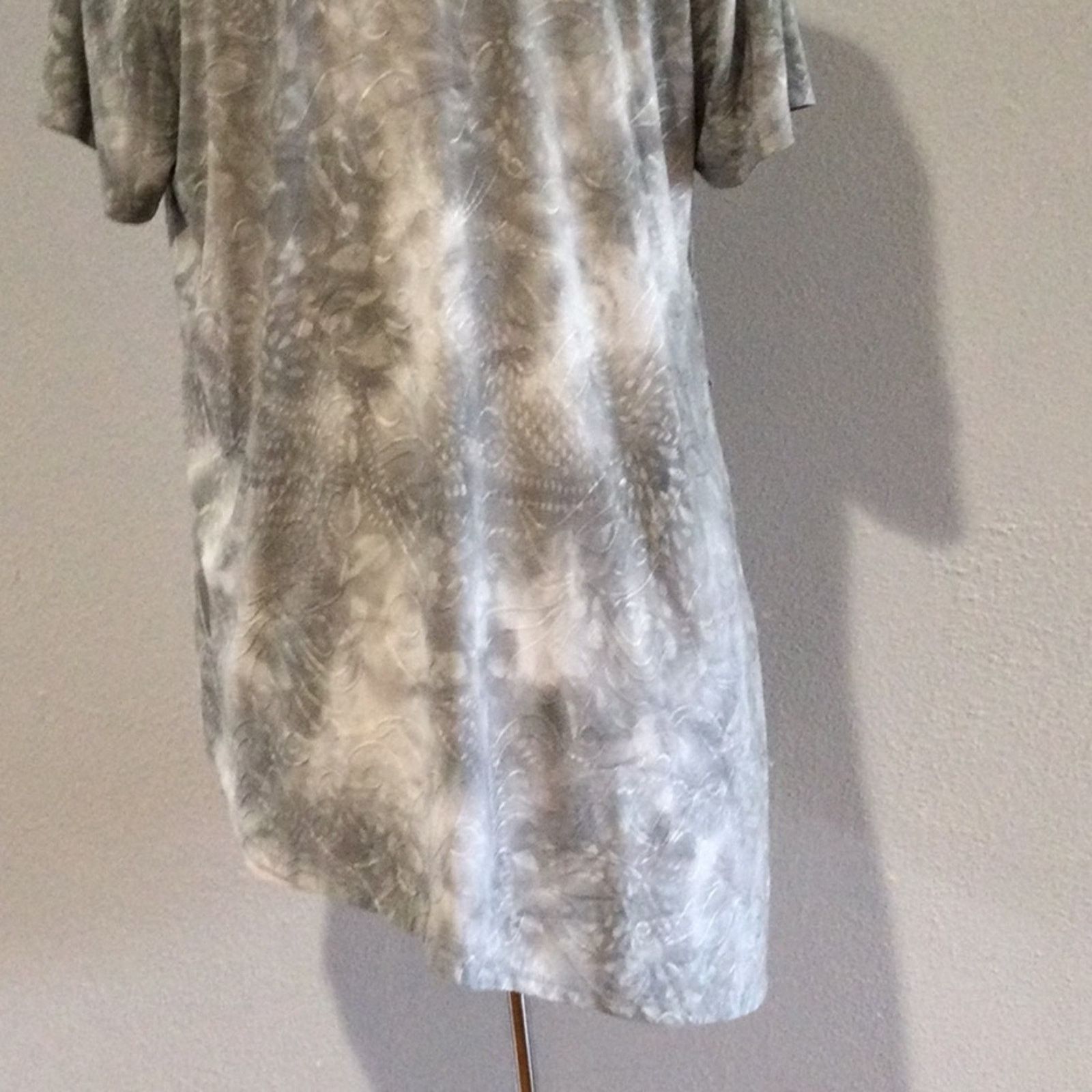 Vintage Sami & Jo Plus Gray & White Asymmetrical Women's Top Size 1X Size XL / US 12-14 / IT 48-50 - 12 Thumbnail
