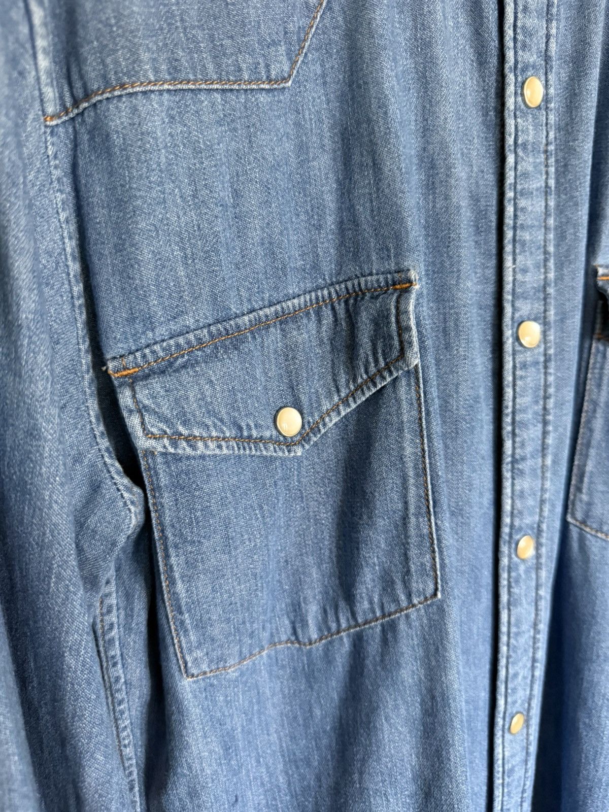 Celine FW20 Celine denim western shirt Hedi Slimane M grail union Size US M / EU 48-50 / 2 - 13 Thumbnail
