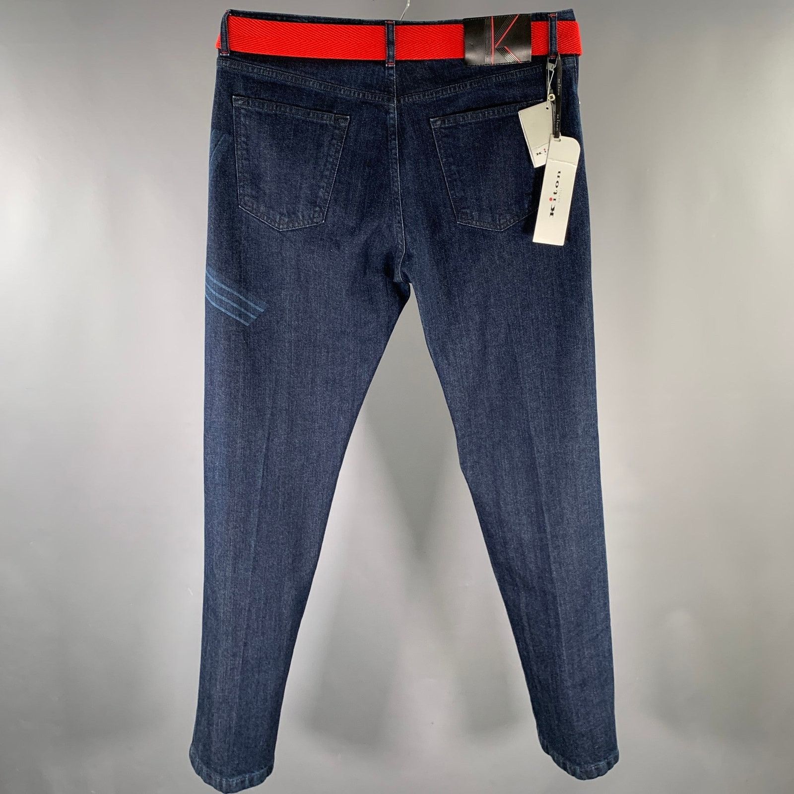 Kiton KITON Size 36 Navy Contrast Stitch Denim Straight Jeans Size US 36 / EU 52 - 3 Thumbnail