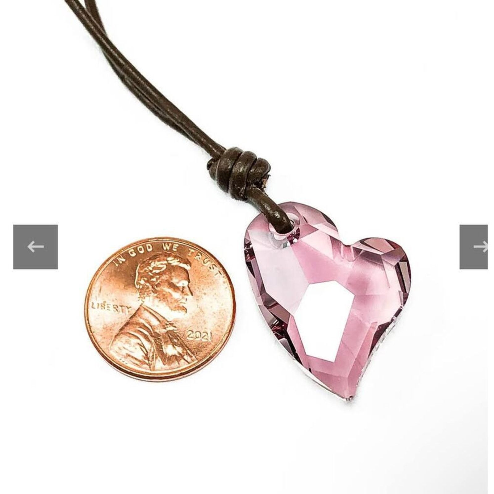 Other Crystal pink heart necklace Size ONE SIZE - 8 Thumbnail