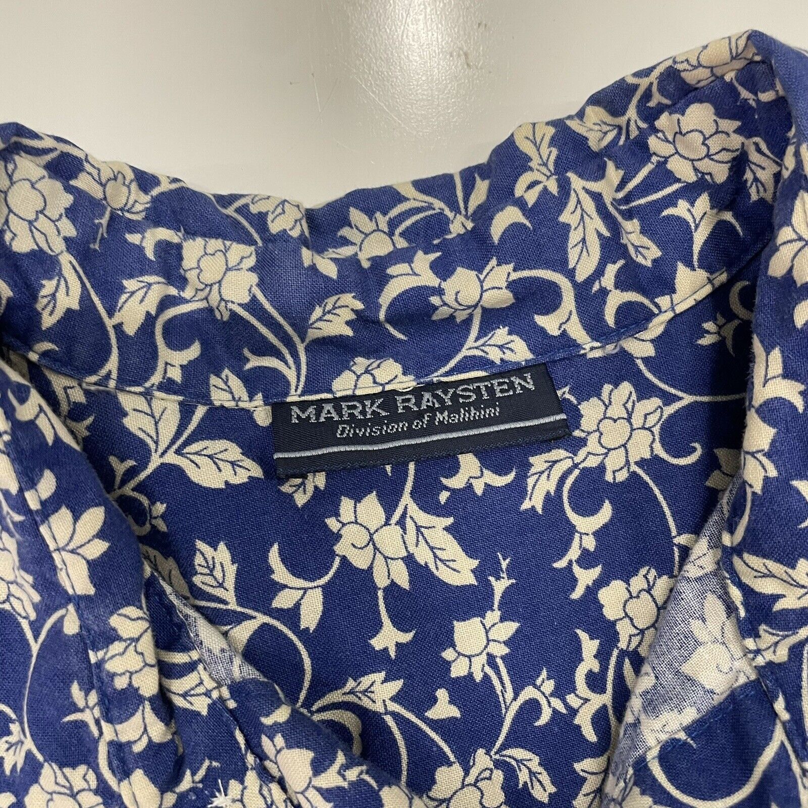 Duke Kahanamoku VTG Mark Raysten Blue Hawaiian Shirt Floral Vine Pullover Size US L / EU 52-54 / 3 - 3 Thumbnail