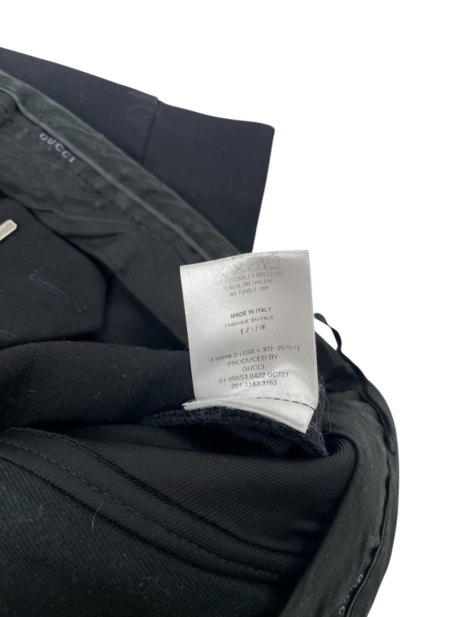 Gucci by Tom Ford F/W 2001 Black Wool Leather Patched Zipped Pants Size 28" / US 6 / IT 42 - 13 Thumbnail