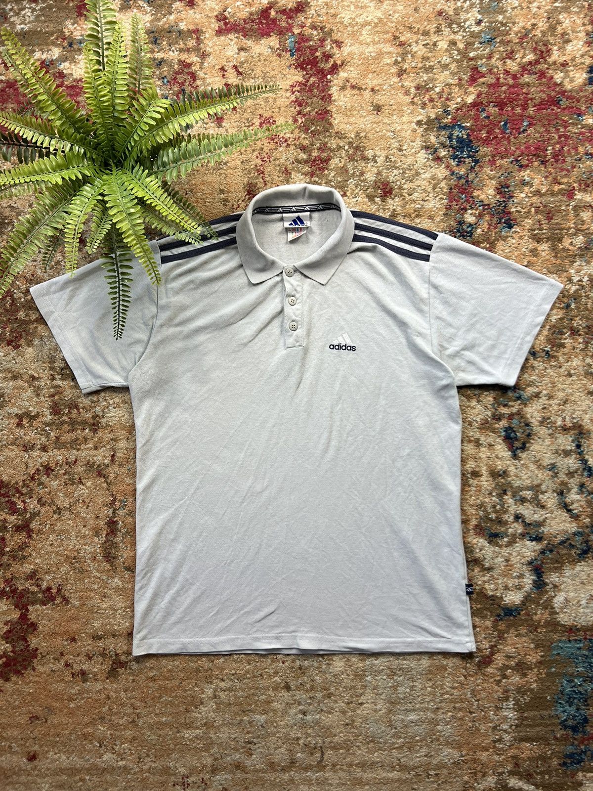 Adidas × Vintage 90’s ADIDAS 3 STRIPES RETRO POLO SMALL LOGO Y2K Size US L / EU 52-54 / 3 - 1 Thumbnail