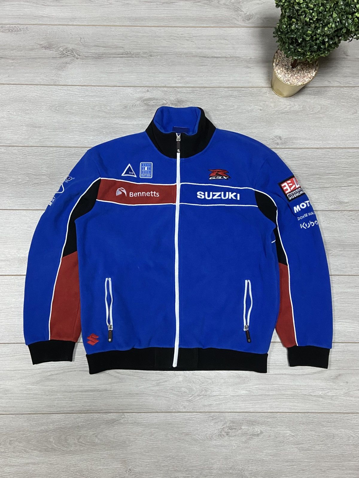 Vintage Suzuki vintage big logo zip sweatshirt fleece Size US XL / EU 56 / 4 - 2 Thumbnail