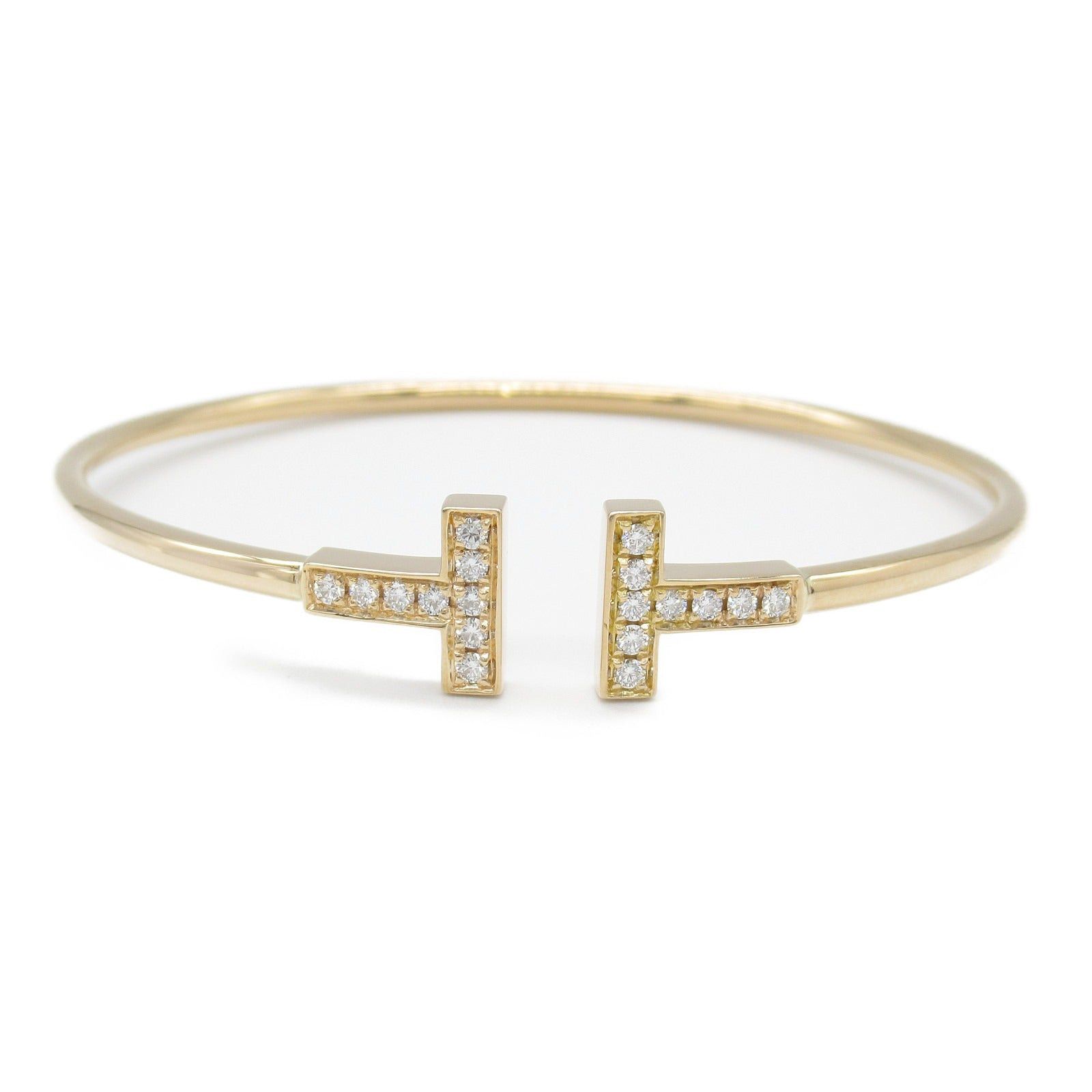 Tiffany & Co. Tiffany Co T-Wire Diamond Bangle K18Pg (Pink Gold) Clear Size ONE SIZE - 1 Thumbnail