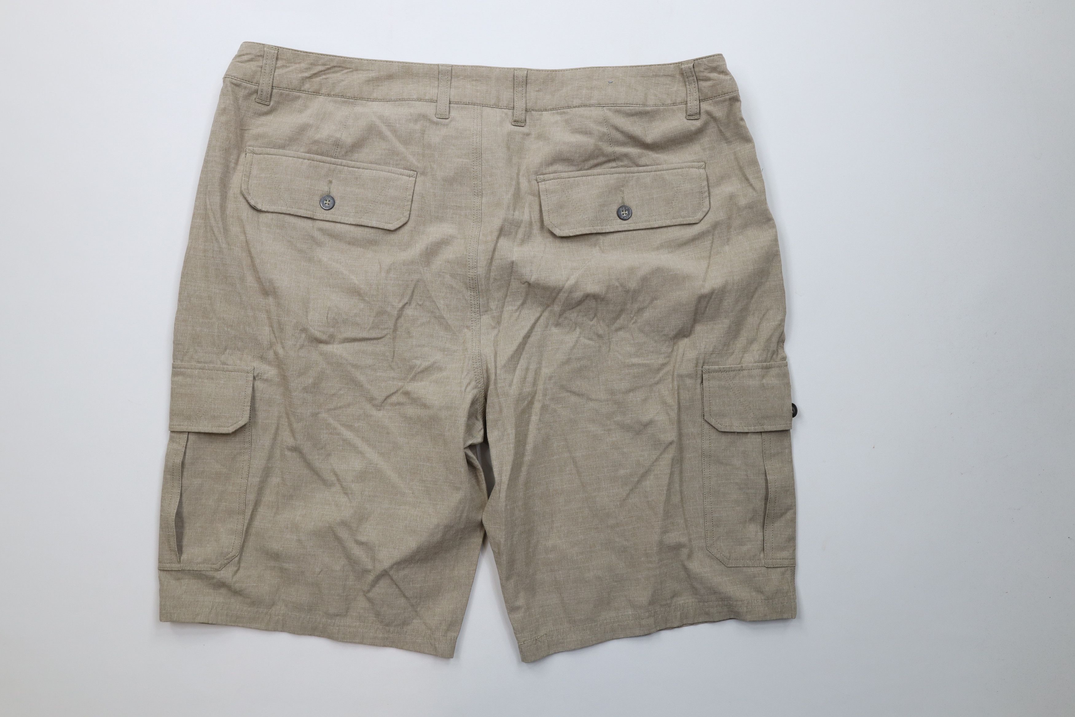 Vintage Buckle BKE Hybrid Chambray Stretch Cargo Shorts Beige Tan Size US 38 / EU 54 - 7 Thumbnail