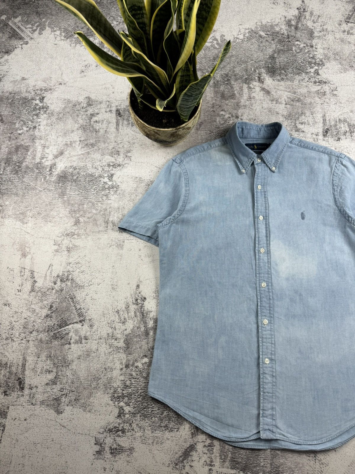 Polo Ralph Lauren Polo Ralph Lauren Denim Jeans Blank Button Shirt T Shirt Size US L / EU 52-54 / 3 - 2 Thumbnail