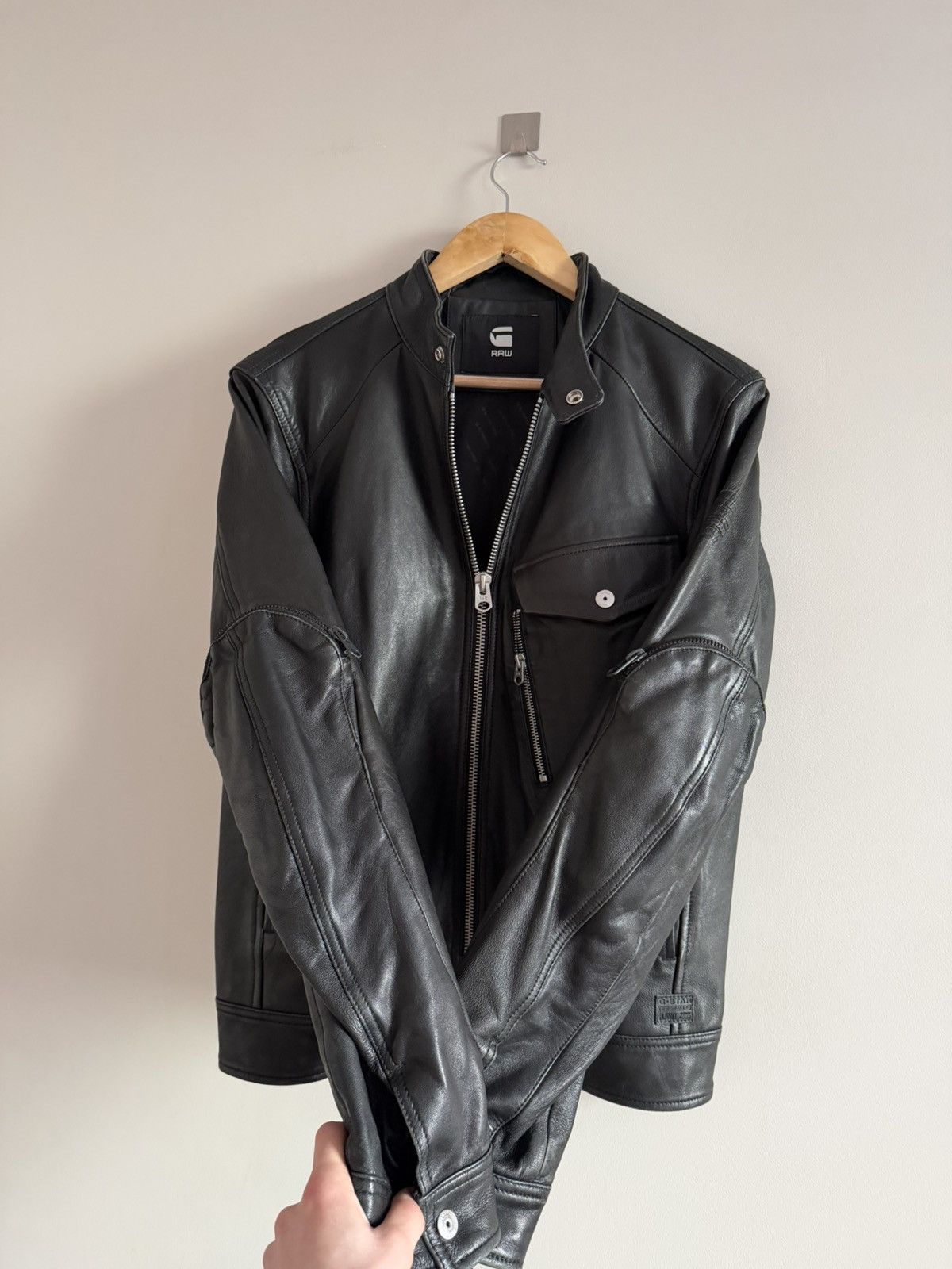 G-Star G-Star RAW Black Leather Moto Jacket Size US M / EU 48-50 / 2 - 4 Thumbnail