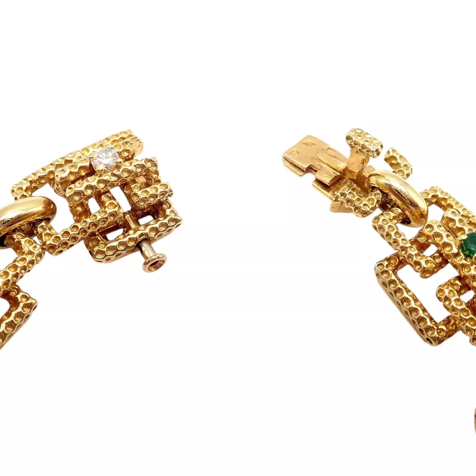 Tiffany & Co. Tiffany & Co France 18k Yellow Gold Diamond Emerald Bracelet Size ONE SIZE - 12 Thumbnail