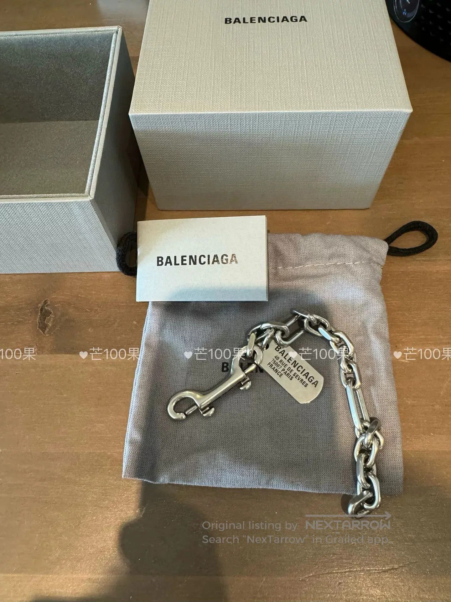 Balenciaga Balenciaga 24 Dog Tag Carabiner Bracelet. Size ONE SIZE - 1 Thumbnail