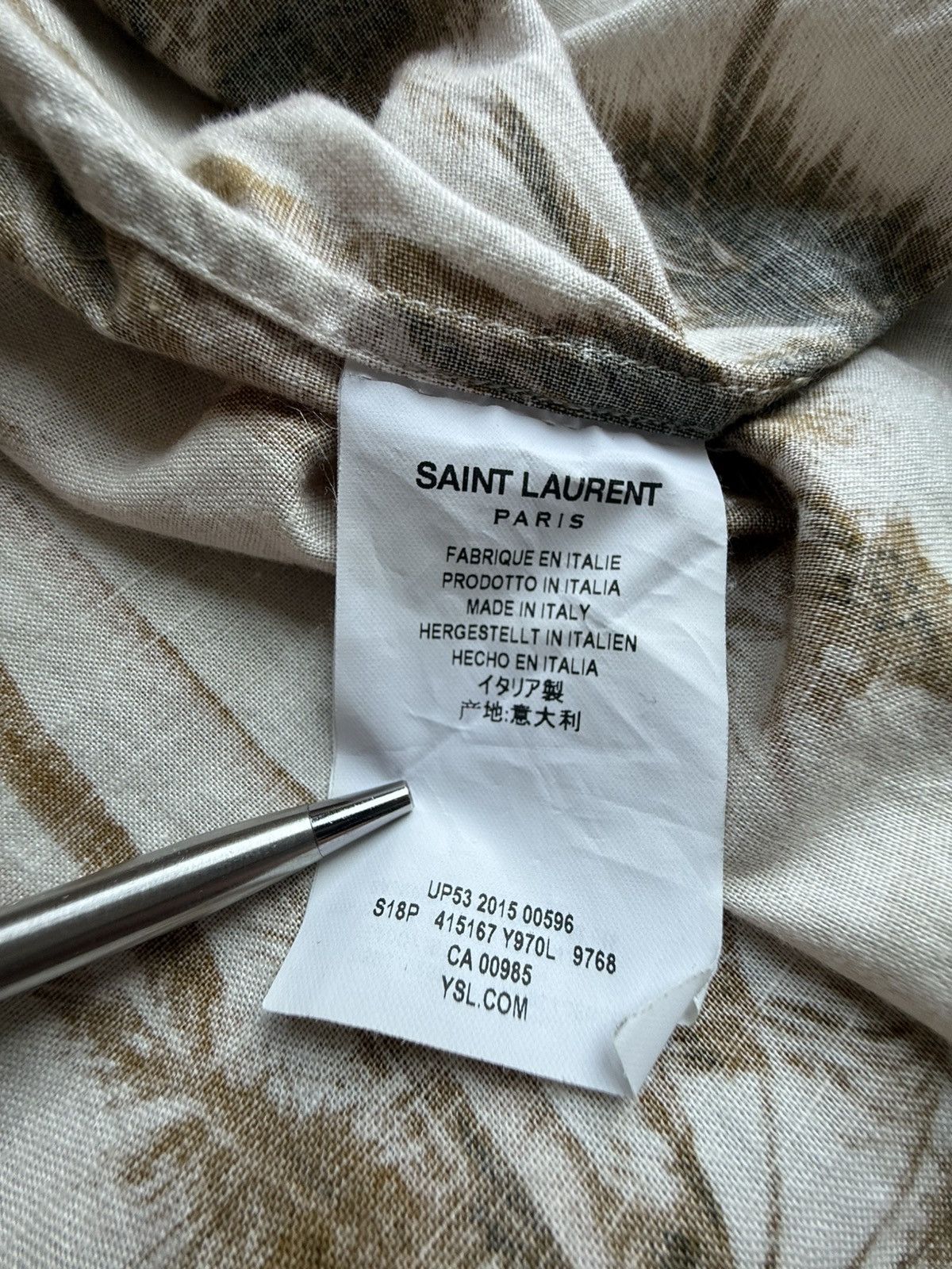 Saint Laurent Paris SS16 Saint Laurent runway Hawaiian palm tree shirt Hedi 42 Size US L / EU 52-54 / 3 - 21 Thumbnail